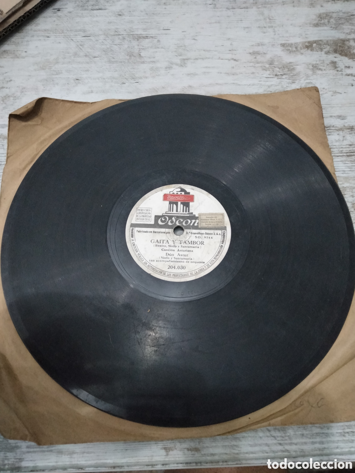 Discos de pizarra: Disco Duo Astur SAL A BAILAR / GAITA Y TAMBOR - Foto 2