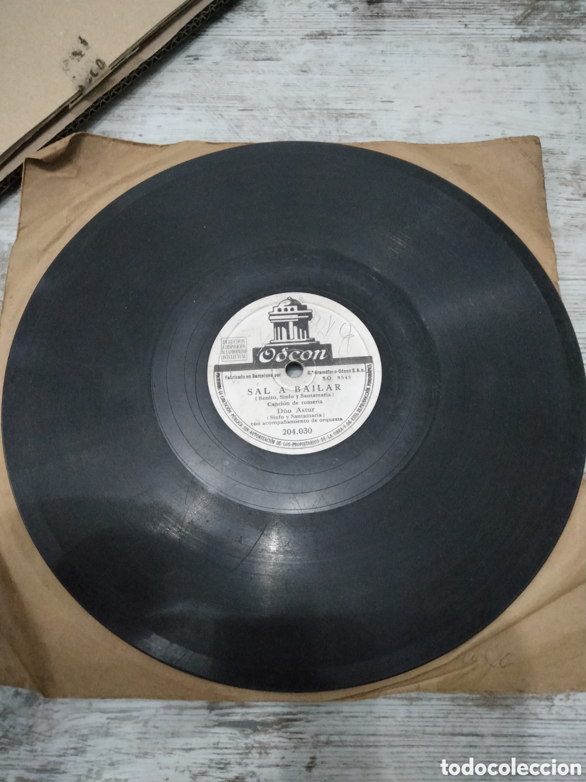 Discos de pizarra: Disco Duo Astur SAL A BAILAR / GAITA Y TAMBOR - Foto 4