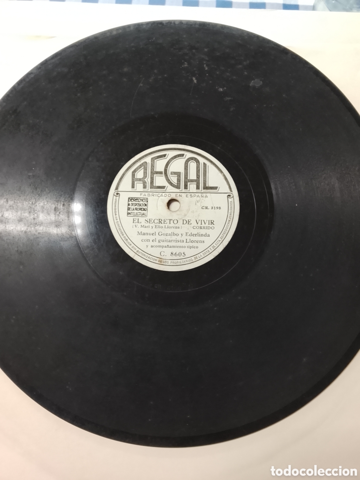 Discos de pizarra: Disco de pizarra Manuel gozalbo y Ederlinda - Foto 3