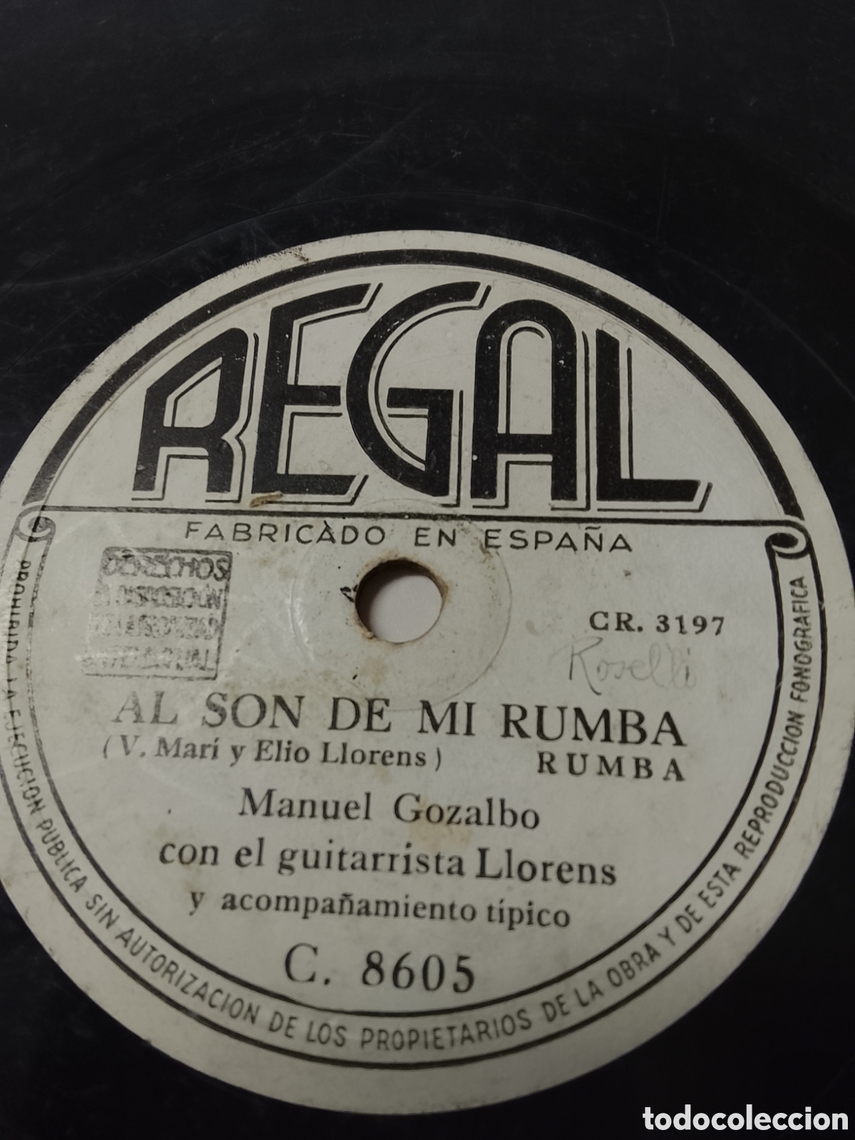 Discos de pizarra: Disco de pizarra Manuel gozalbo y Ederlinda - Foto 1
