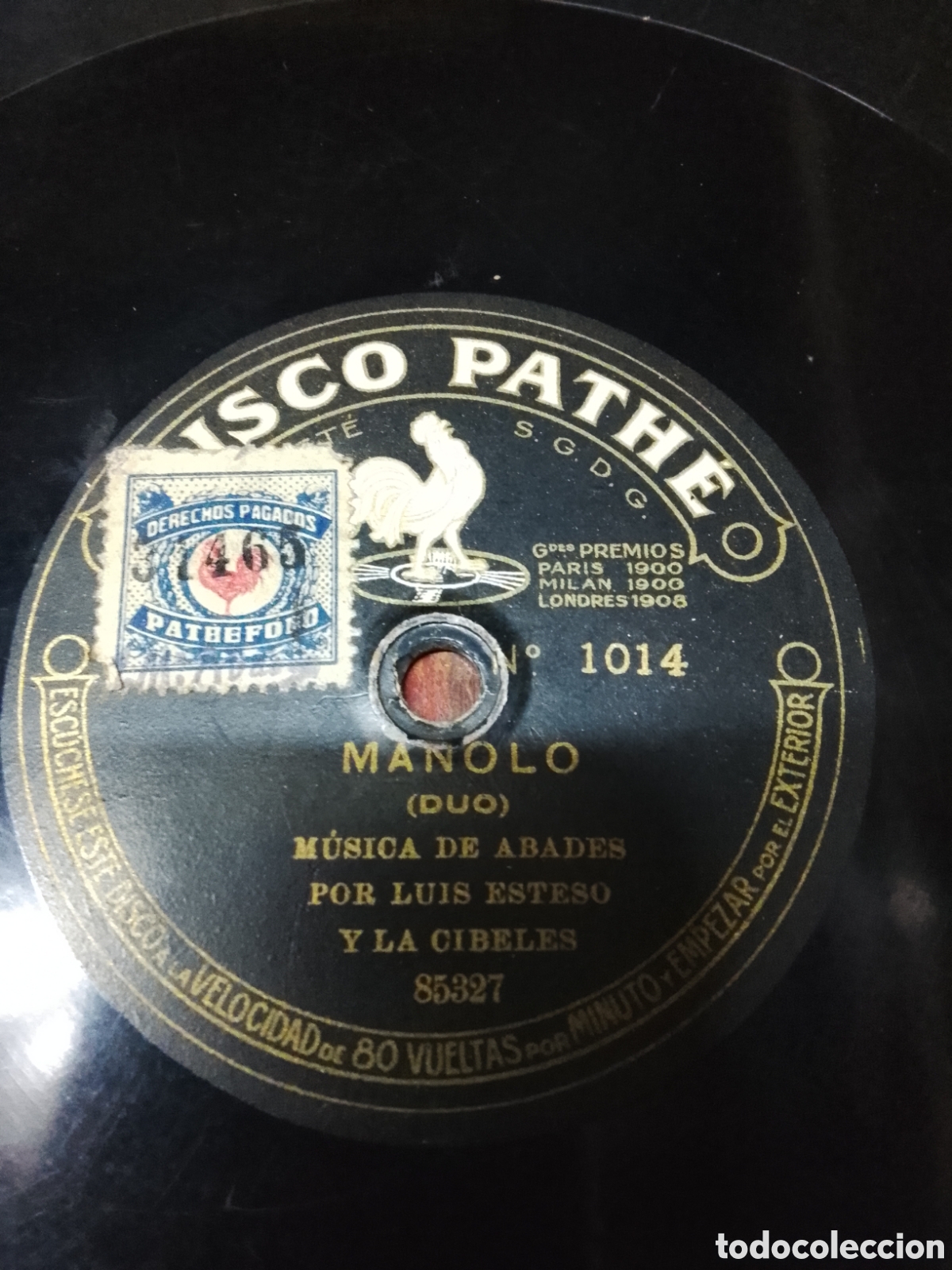 Discos de pizarra: Disco de pizarra Pathe Mieres del camino - Foto 2