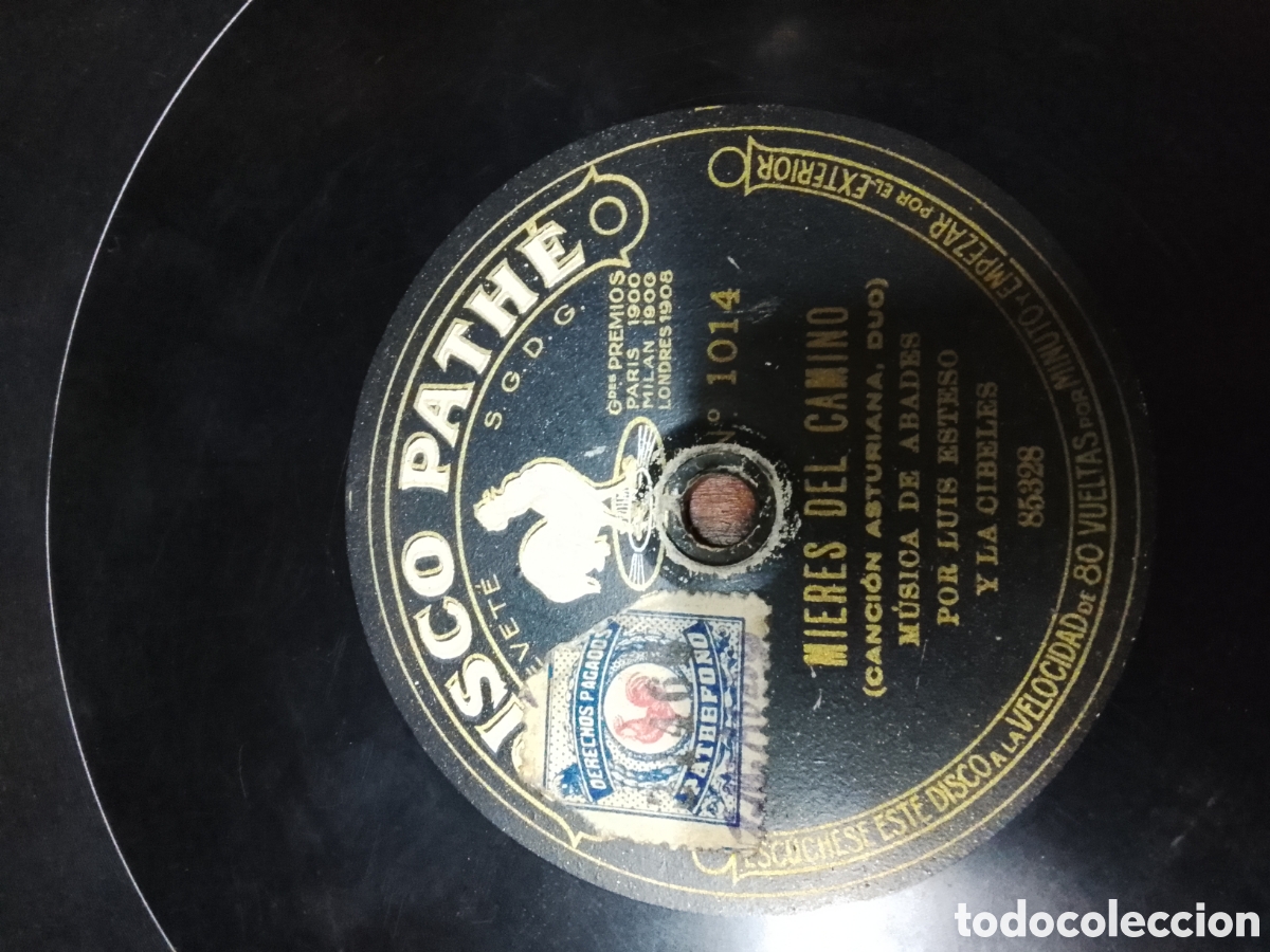 Discos de pizarra: Disco de pizarra Pathe Mieres del camino - Foto 1