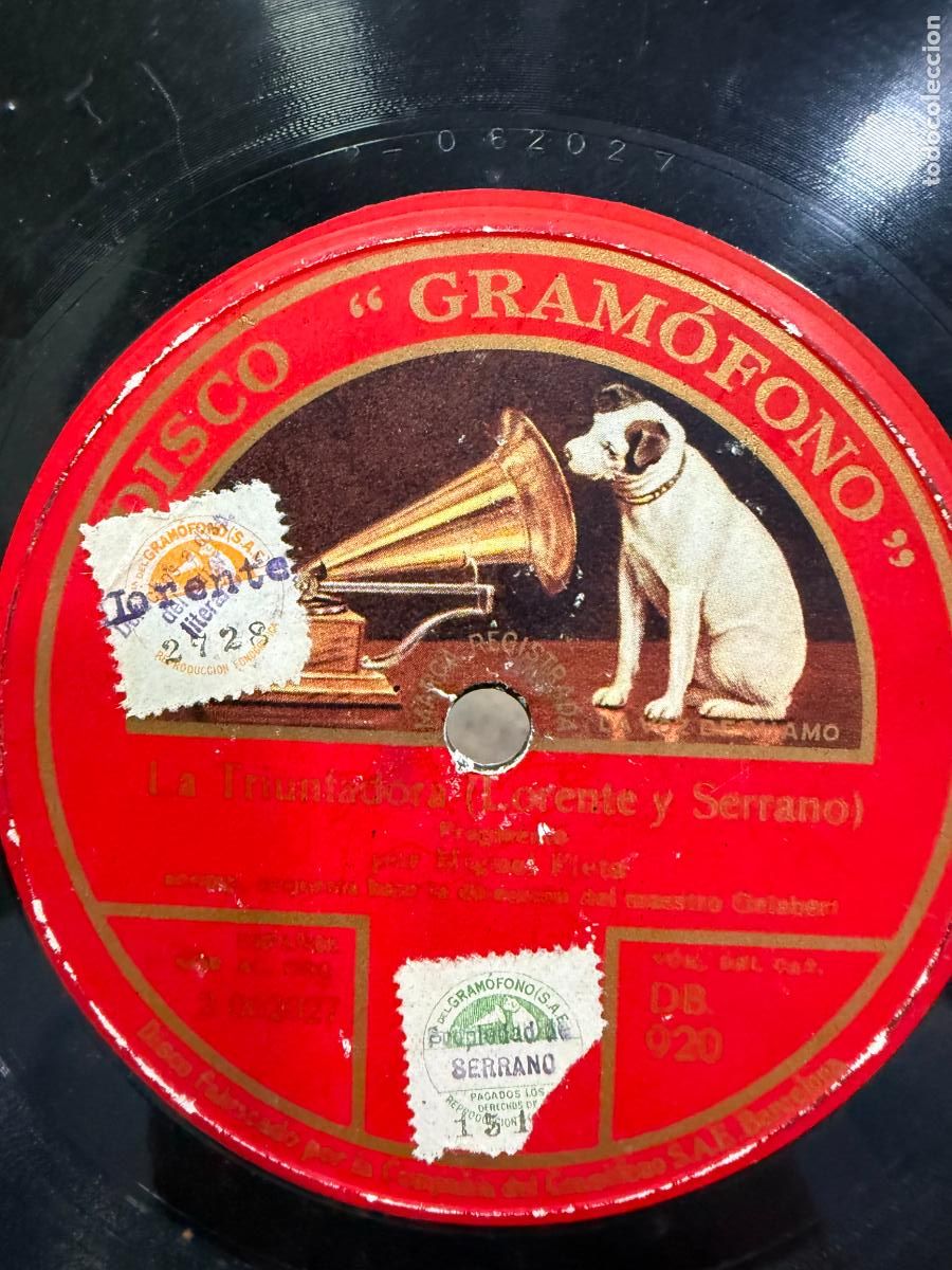 Discos de pizarra: DISCO PIZARRA - MI VIEJA - LA TRIUNFADORA - Foto 2