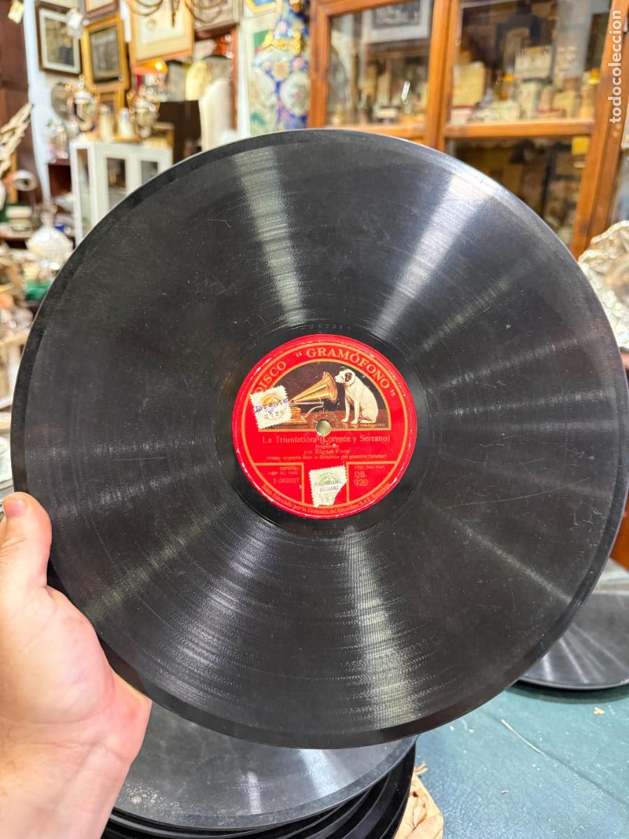Discos de pizarra: DISCO PIZARRA - MI VIEJA - LA TRIUNFADORA - Foto 1