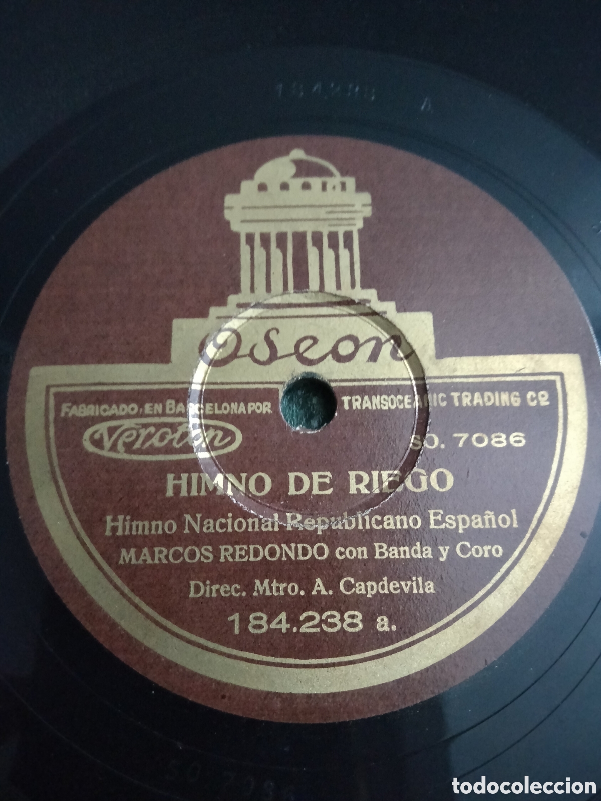 Discos de pizarra: Himno de Riego por Marcos Redondo - Foto 1