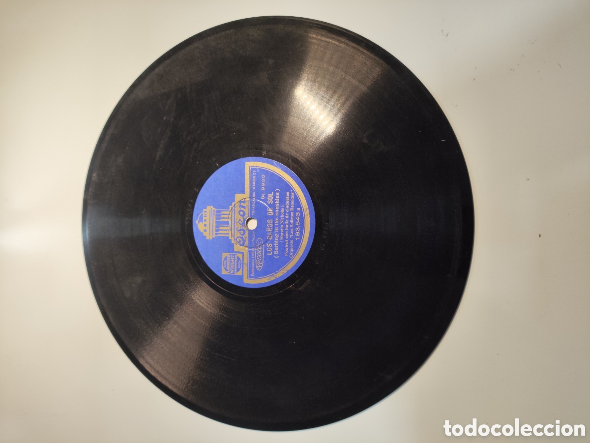 Discos de pizarra: Disco de Pizarra ODEON. Noche de Luna en el Colorado - Los Ba&ntilde;os de Sol. - Foto 1