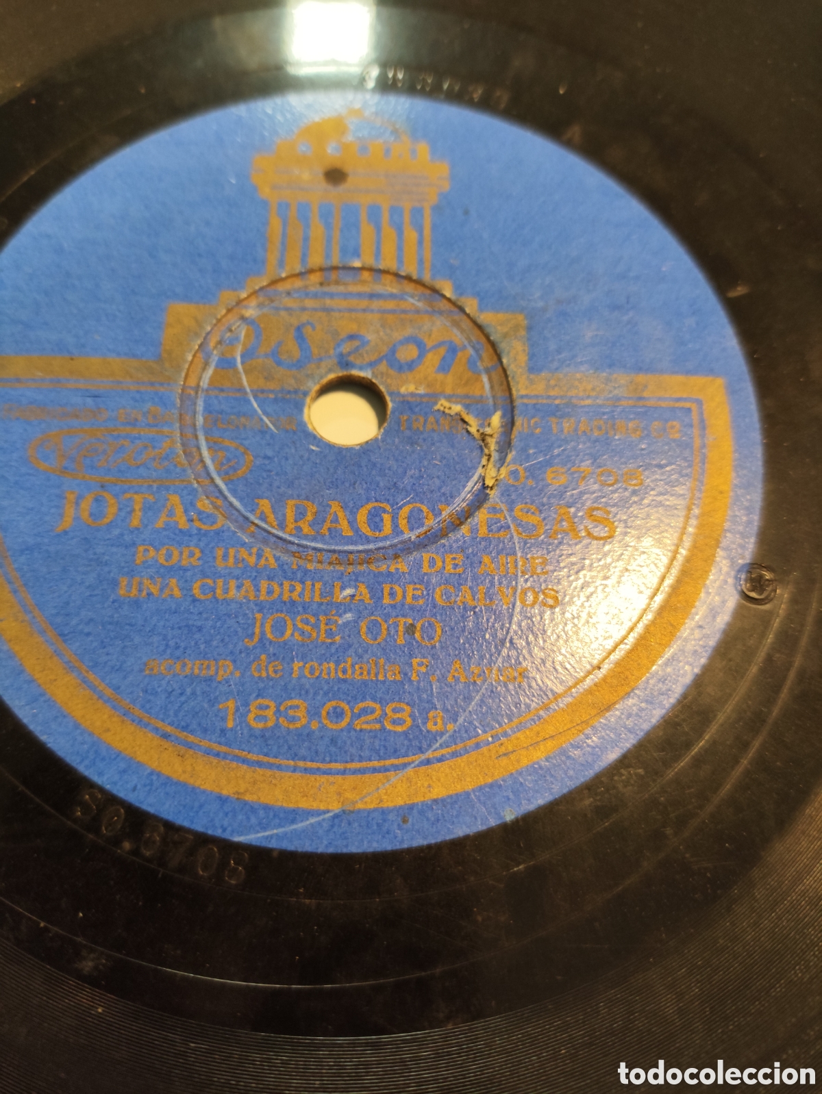 Discos de pizarra: Disco de Pizarra ODEON. &rdquo;JOTAS ARAGONESAS- JOSE OTO - Foto 2