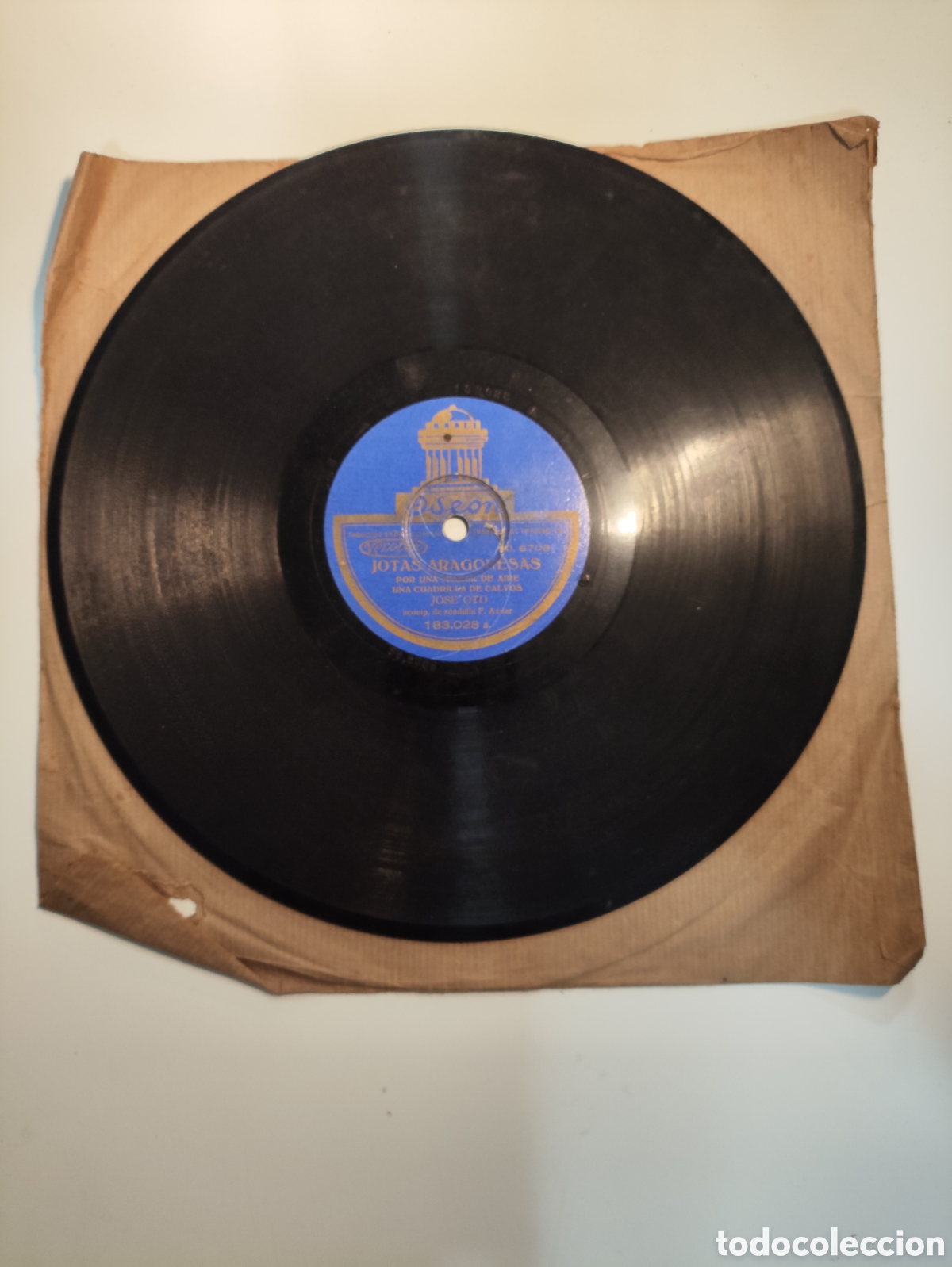 Discos de pizarra: Disco de Pizarra ODEON. &rdquo;JOTAS ARAGONESAS- JOSE OTO - Foto 1