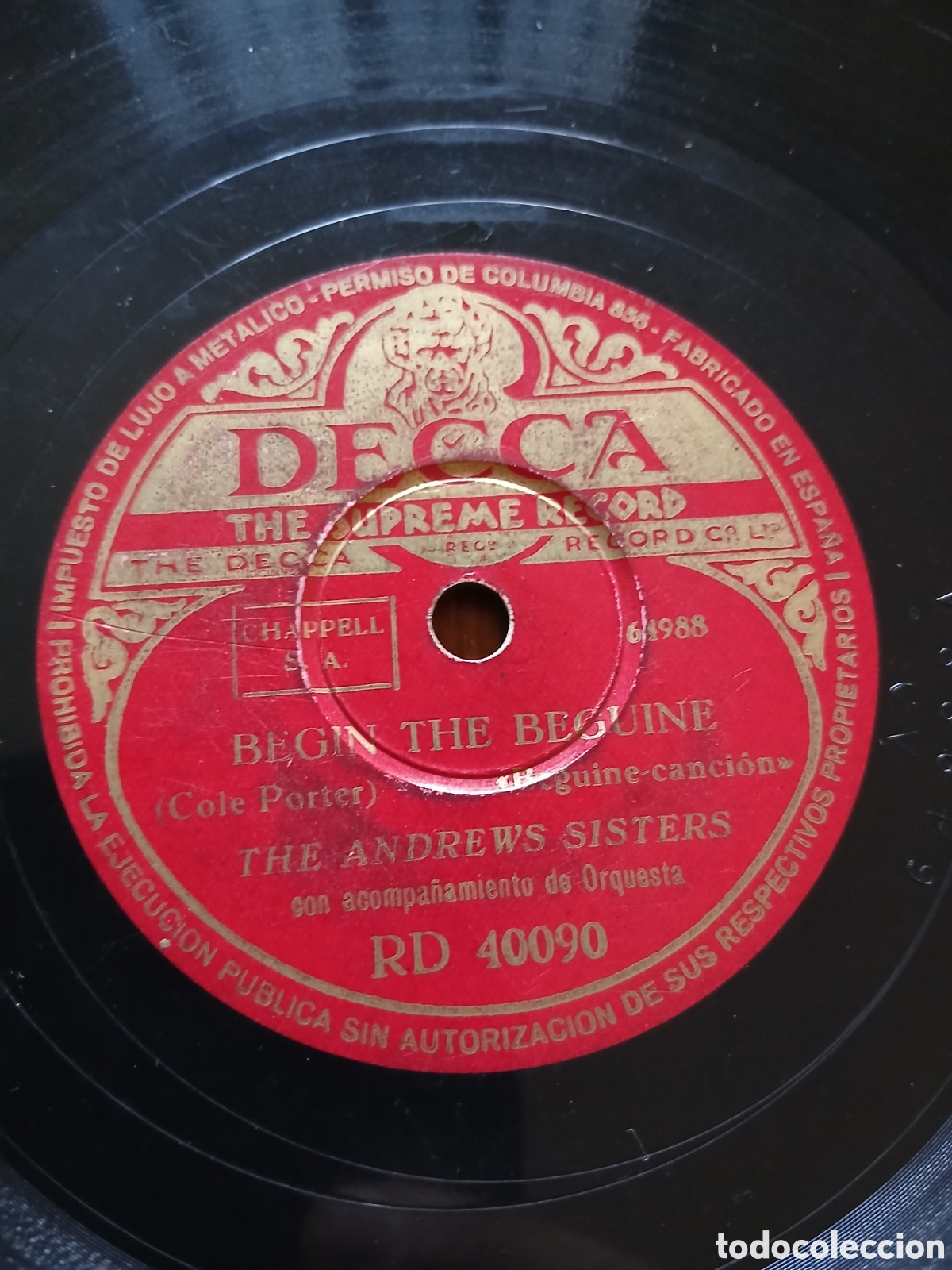 Discos de pizarra: THE ANDREWS SISTERS......... - Foto 1