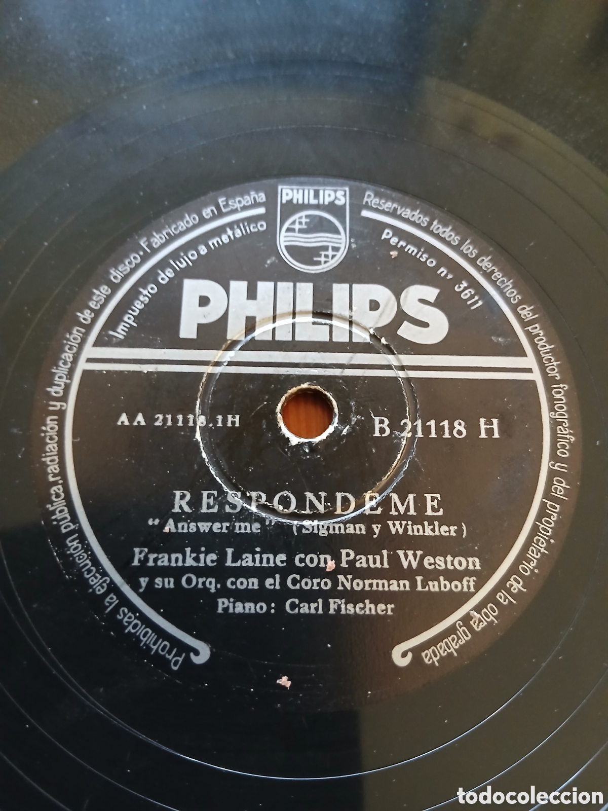 Discos de pizarra: Frankie Laine disco de pizarra - Foto 1