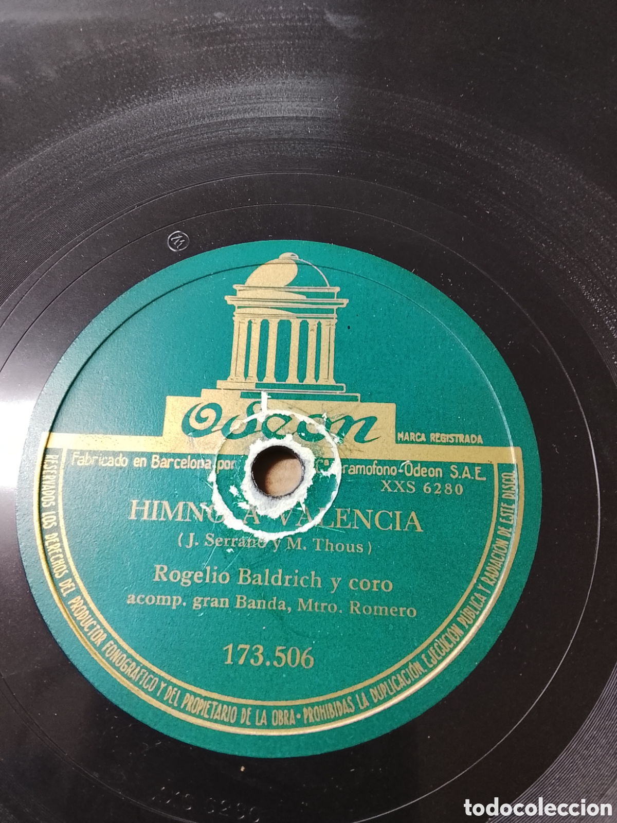 Discos de pizarra: Disco de pizarra Himno a valencia - Foto 1