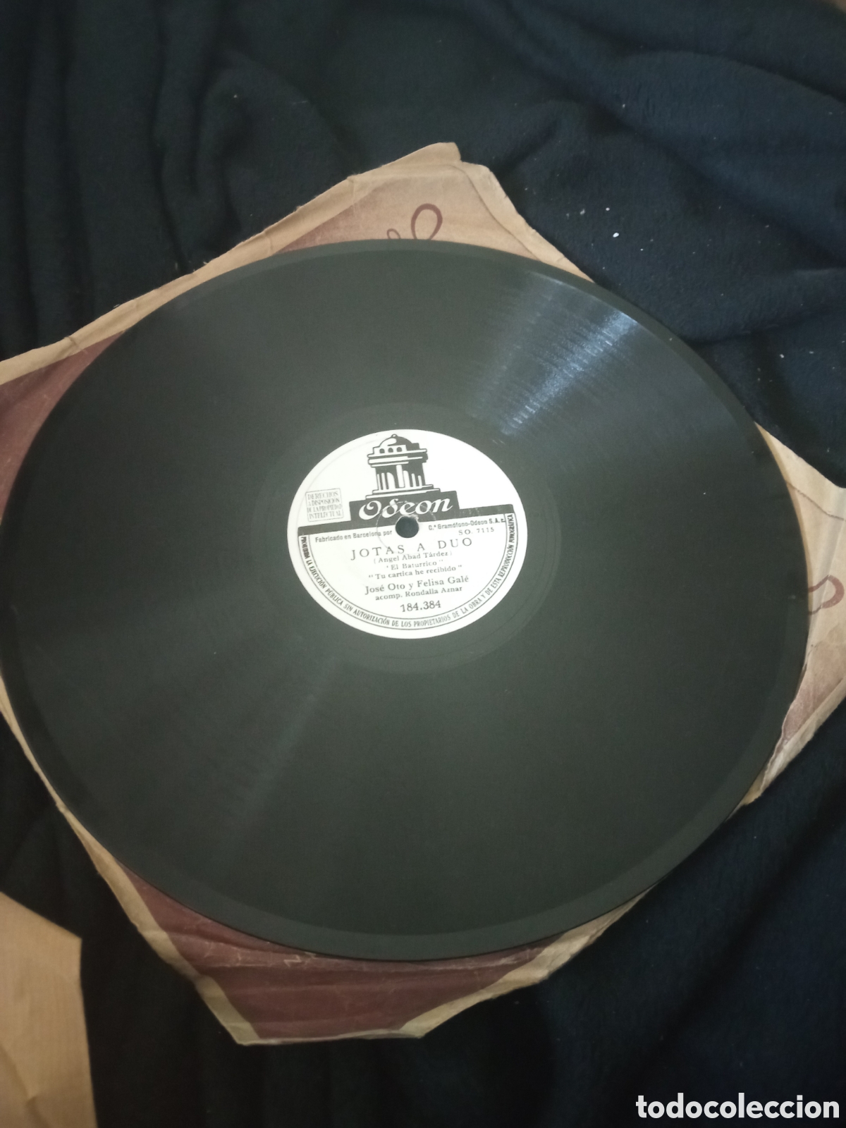 Discos de pizarra: Antiguo disco de pizarra, Jotas a Duo - Foto 1