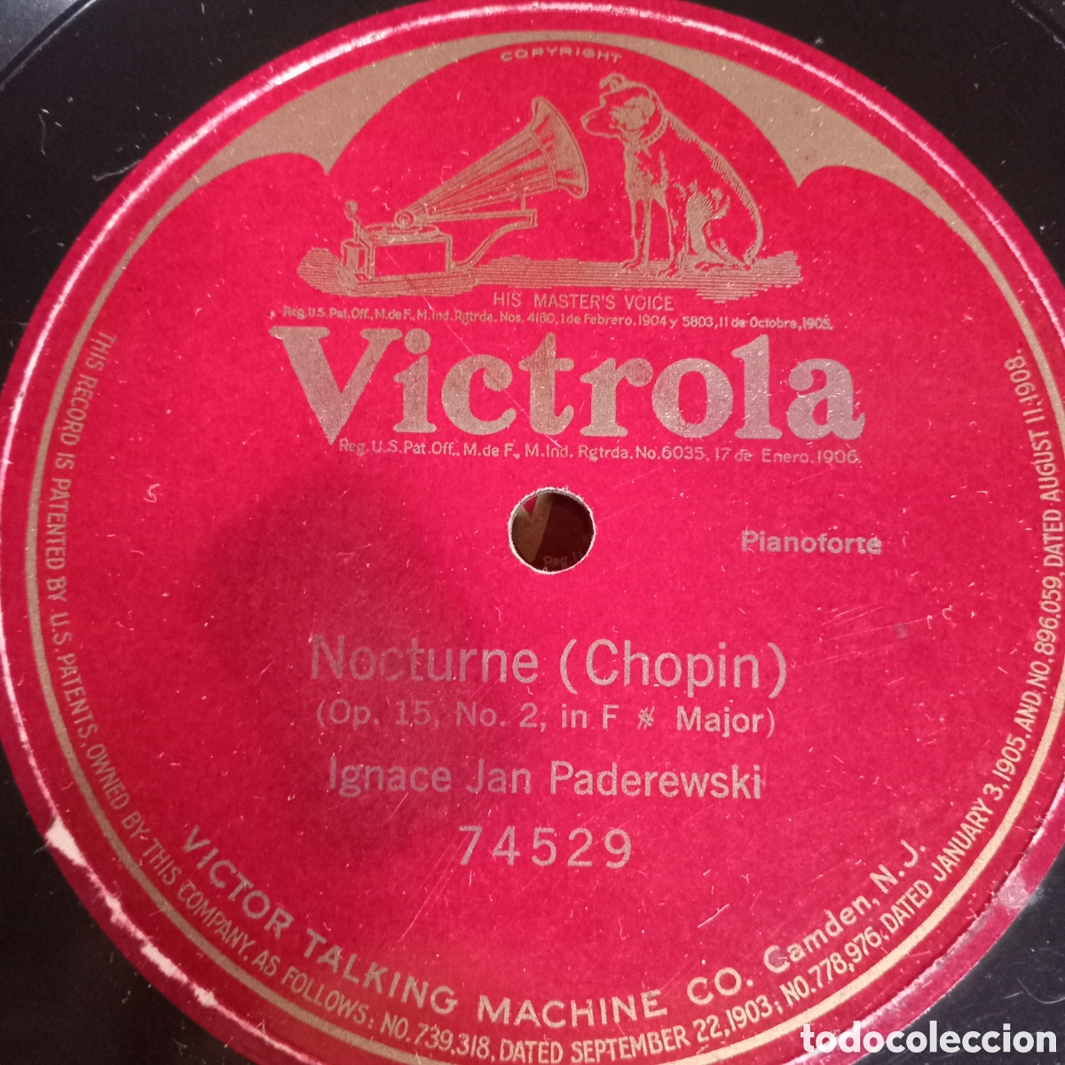 Discos de pizarra: NOCTURNO COPIN- IGNACE JAN PADEREWSKI - Foto 1