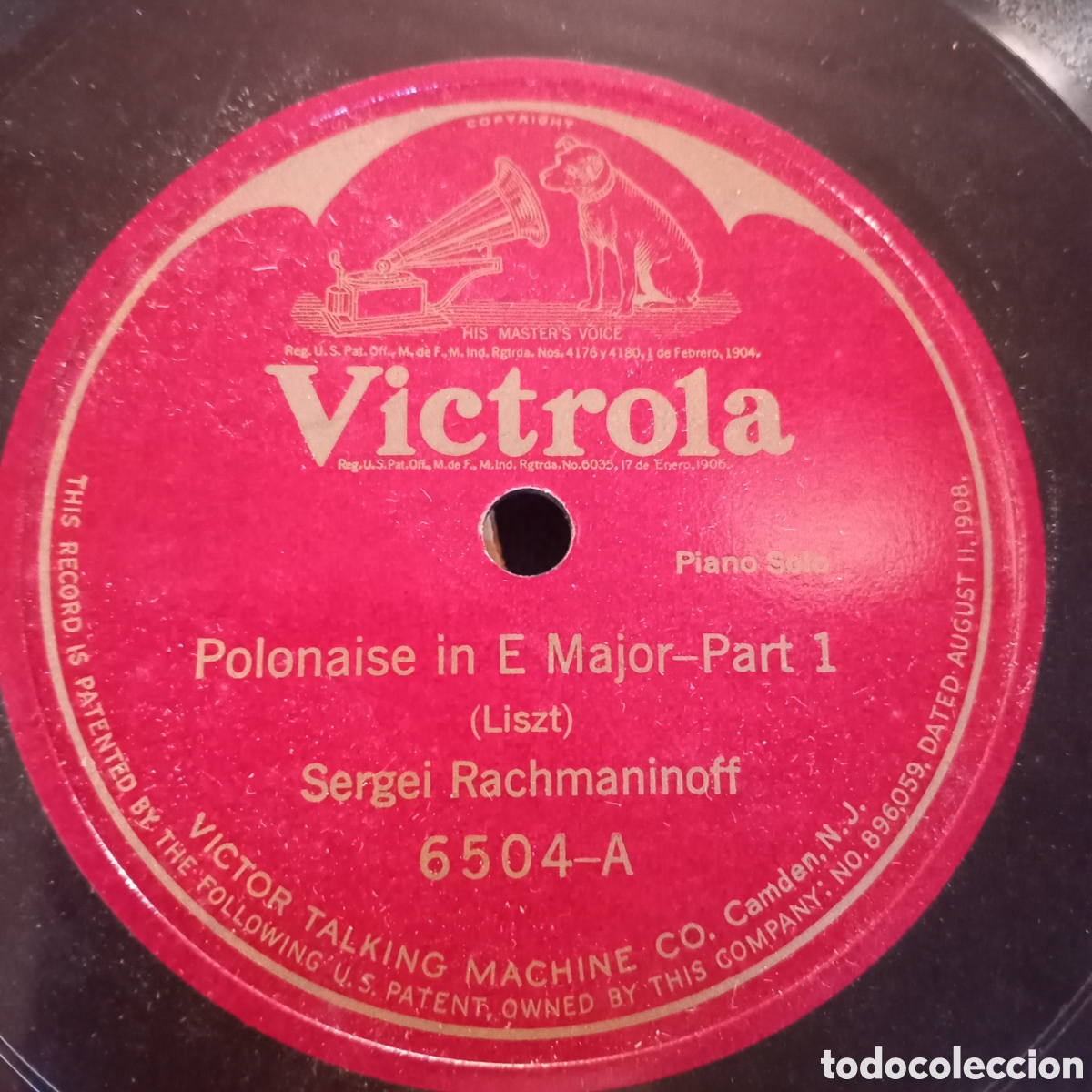 Discos de pizarra: POLONESA EN E MAYOR GRABADA EN USA PARA VITROLA - Foto 2