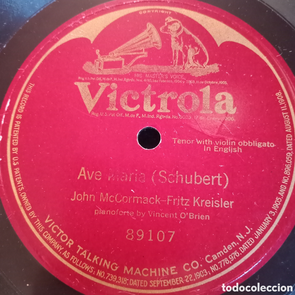 Discos de pizarra: AVE MARIA -JHON MACORMACK-FRITZ KREISLER - Foto 1