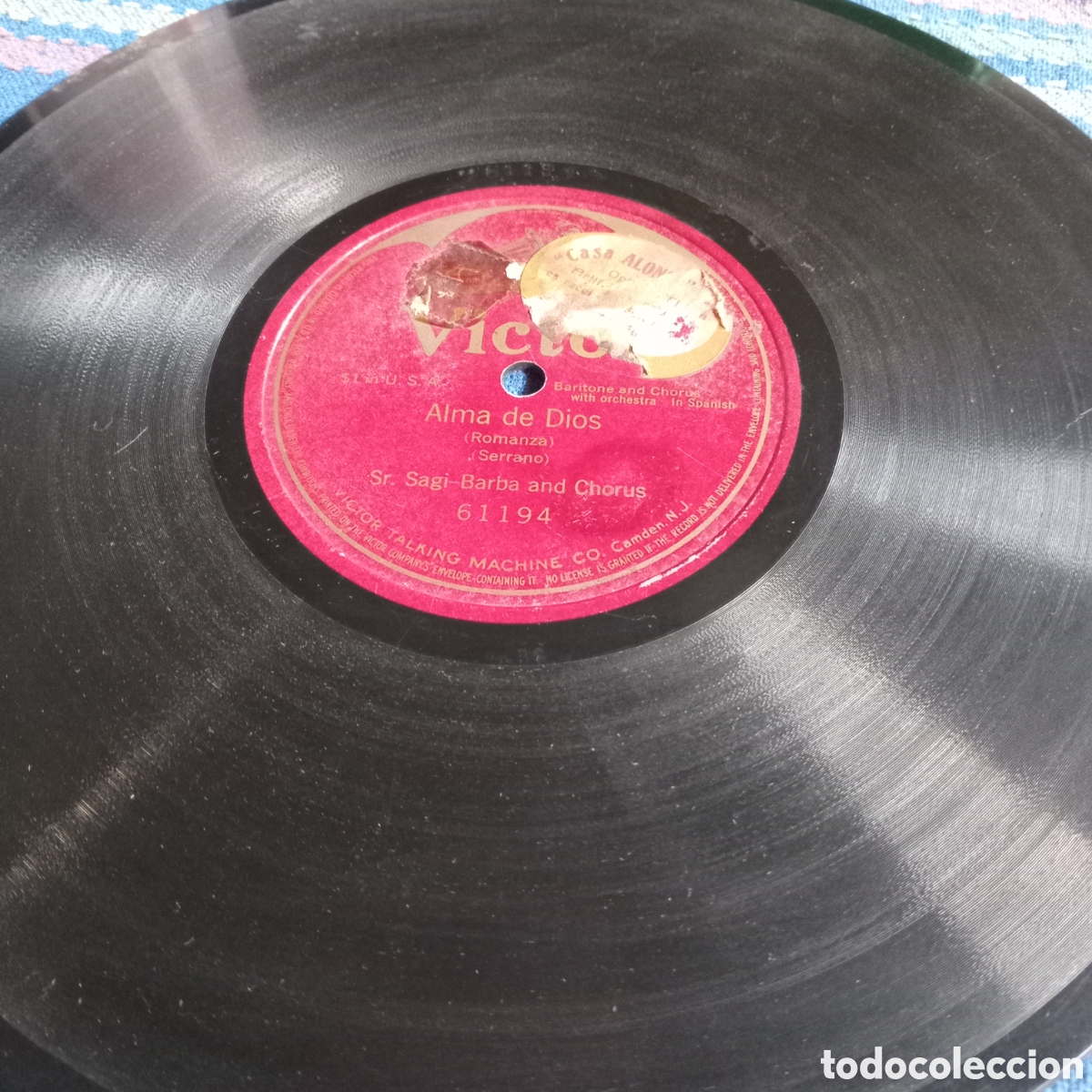 Discos de pizarra: ALMA DE DIOS - SAGI- BARBA Y COROS -,ROMANSA - Foto 2