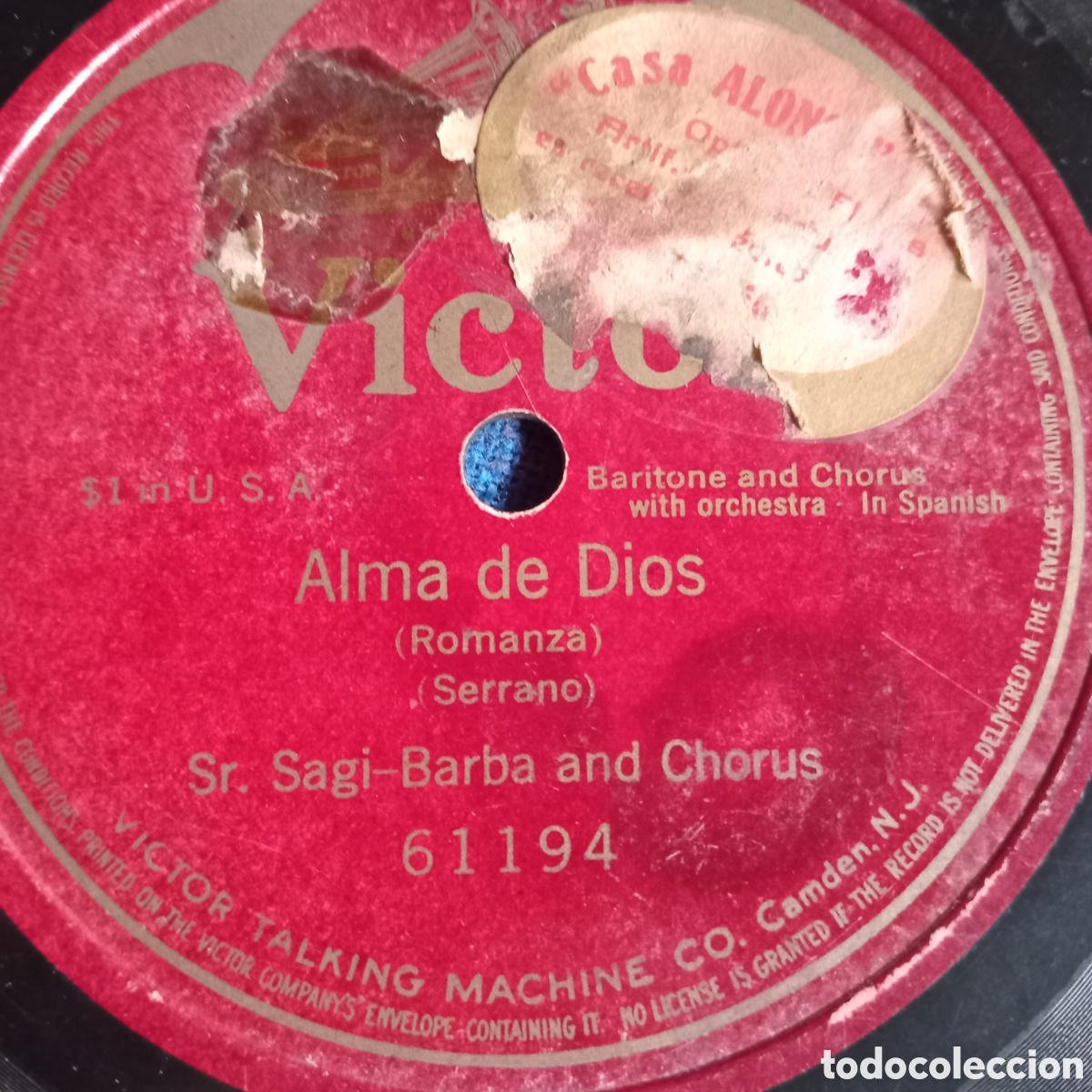 Discos de pizarra: ALMA DE DIOS - SAGI- BARBA Y COROS -,ROMANSA - Foto 1