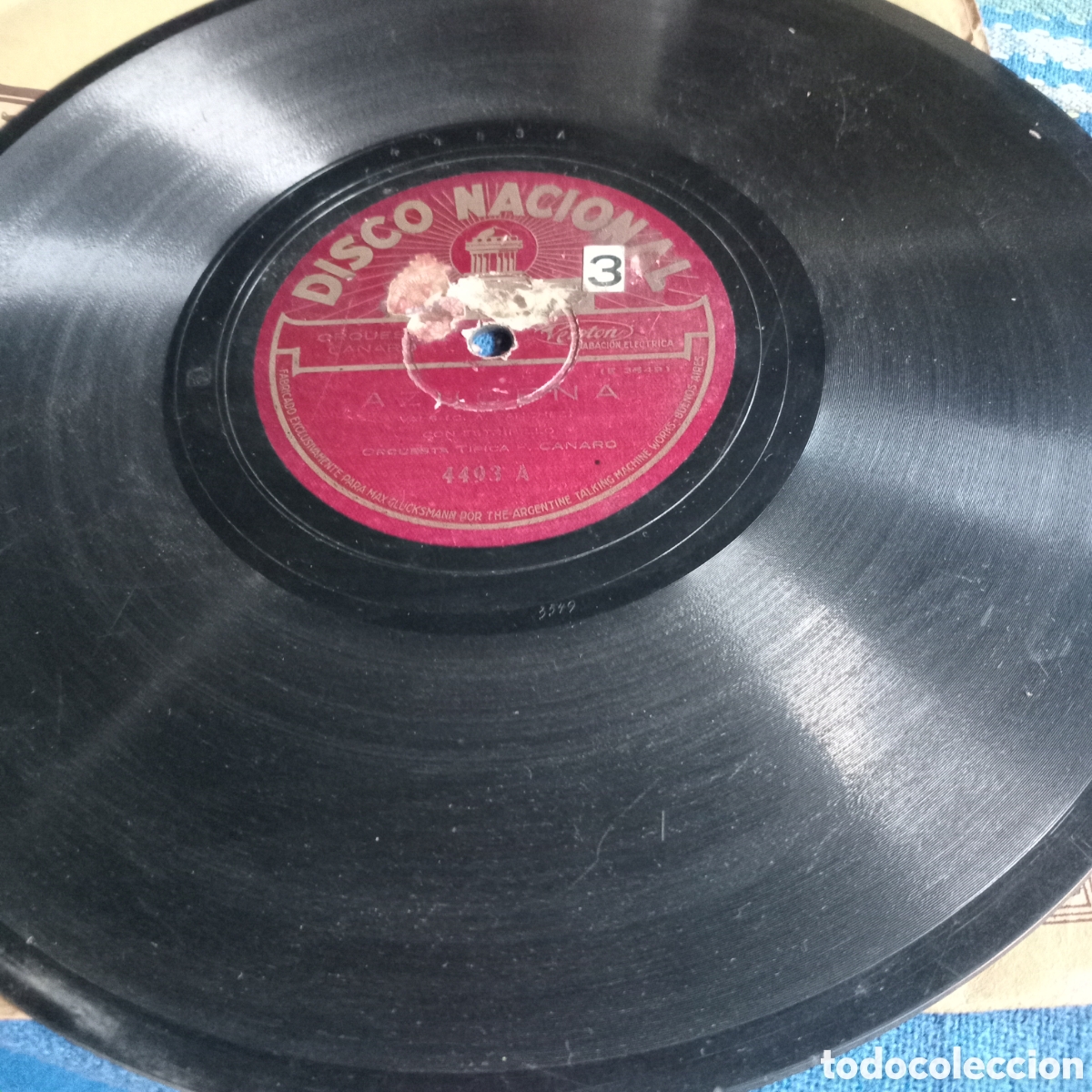 Discos de pizarra: CABARO INTERPRETA &rdquo; BEBAMOS JUNTOS&rdquo; Y &rdquo; AZUCENA&rdquo; - Foto 3