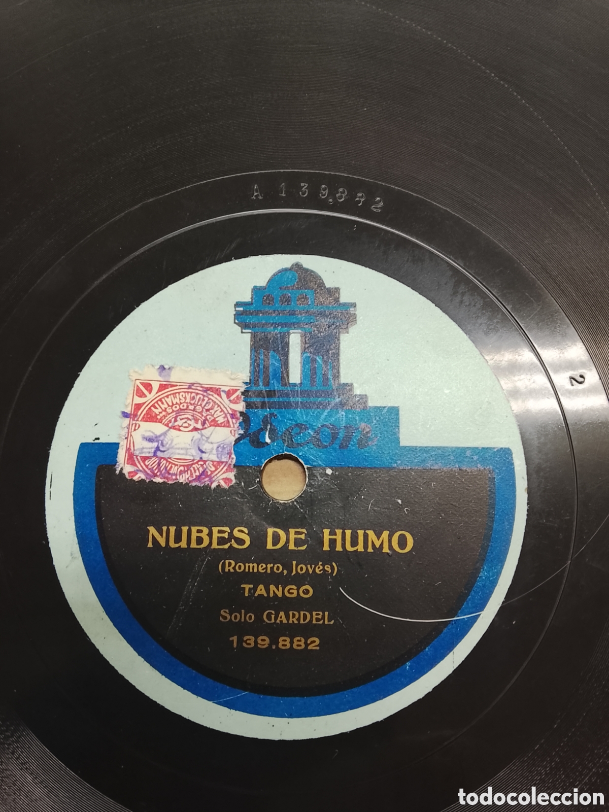 Discos de pizarra: Disco de pizarra nubes de humo Gardel - Foto 1