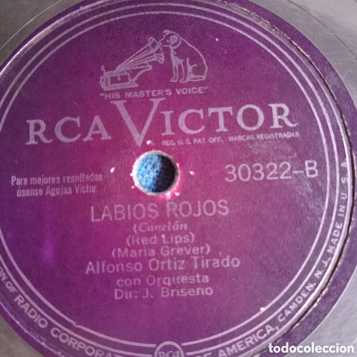 Discos de pizarra: ALFONSO O. TIRADO &rdquo; LA IOS ROJOS&rdquo; -CORTESANA - Foto 2