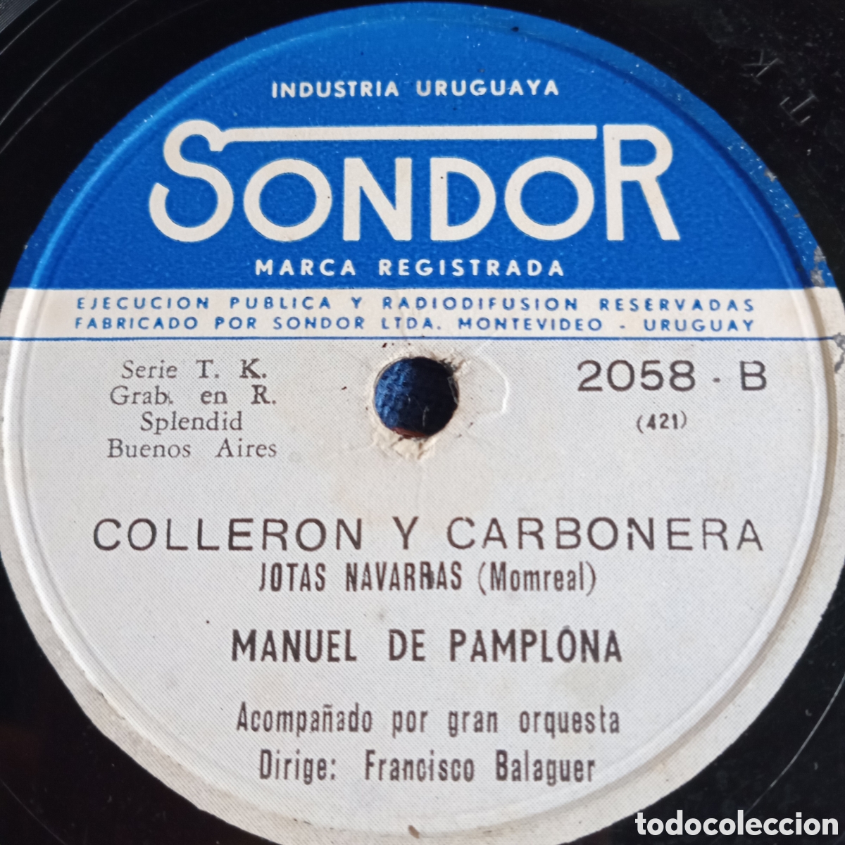 Discos de pizarra: MANUEL DE PANPLONA Y OLE TORERO - Foto 1