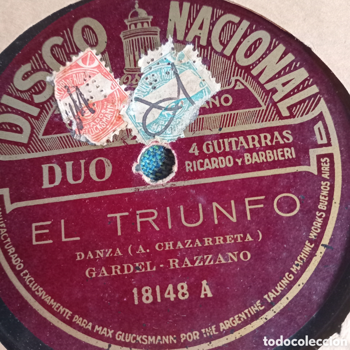 Discos de pizarra: C.GARDEL &rdquo; VIEJO RINCON &rdquo; EL TRIUNFO - Foto 2