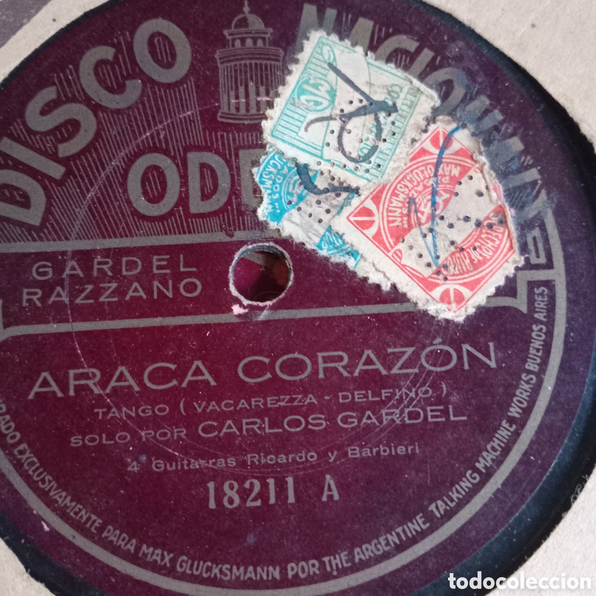 Discos de pizarra: MU&Ntilde;ECA DE CARNE Y ARACA CORAZON GARDEL - Foto 2
