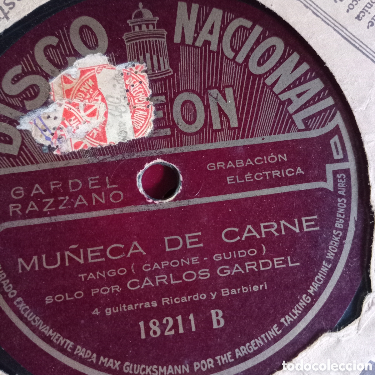 Discos de pizarra: MU&Ntilde;ECA DE CARNE Y ARACA CORAZON GARDEL - Foto 1