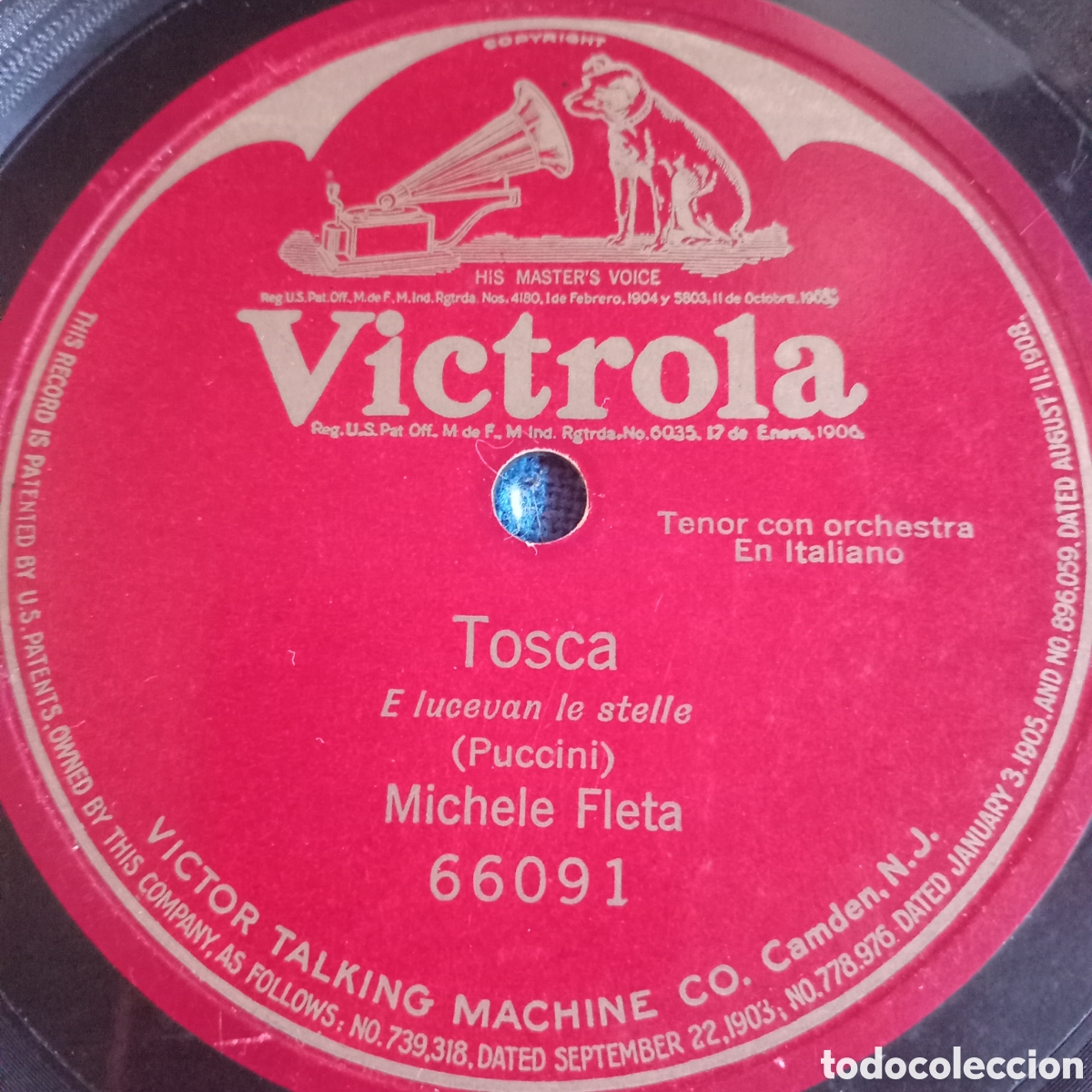 Discos de pizarra: TOSCA - PUCHICCI - MICHELE FLETA - Foto 1