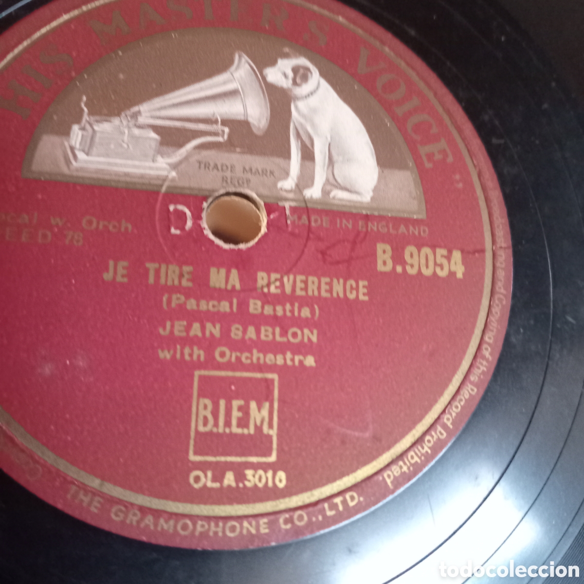 Discos de pizarra: JEAN SABLON- SUR LE PONT DAVIGNON - Foto 1
