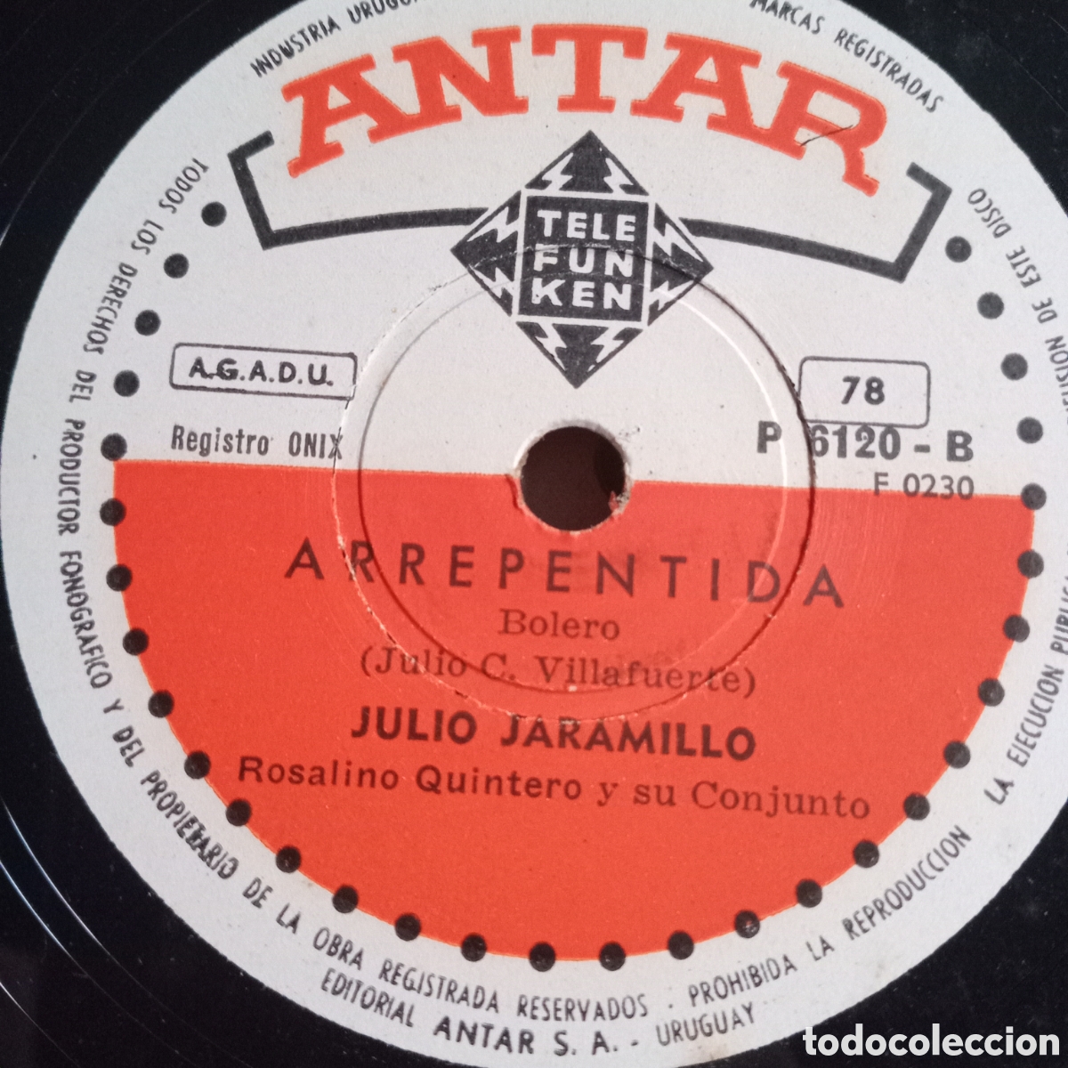 Discos de pizarra: JULIO JARAMILLO - TE ODIO Y TE QUIERO - Foto 2