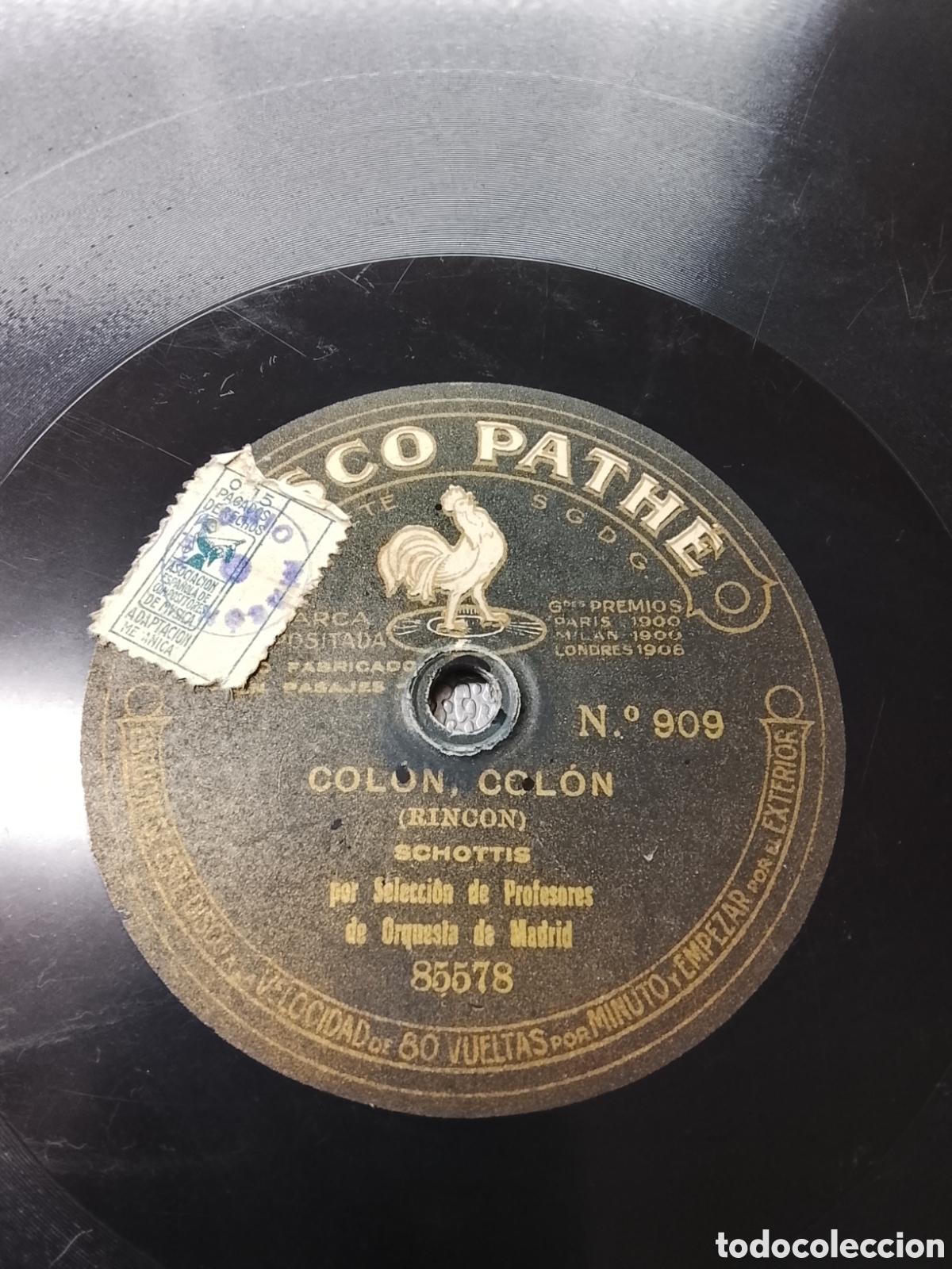 Discos de pizarra: Disco de pizarra Col&oacute;n Col&oacute;n y la gachi del bastonero - Foto 1