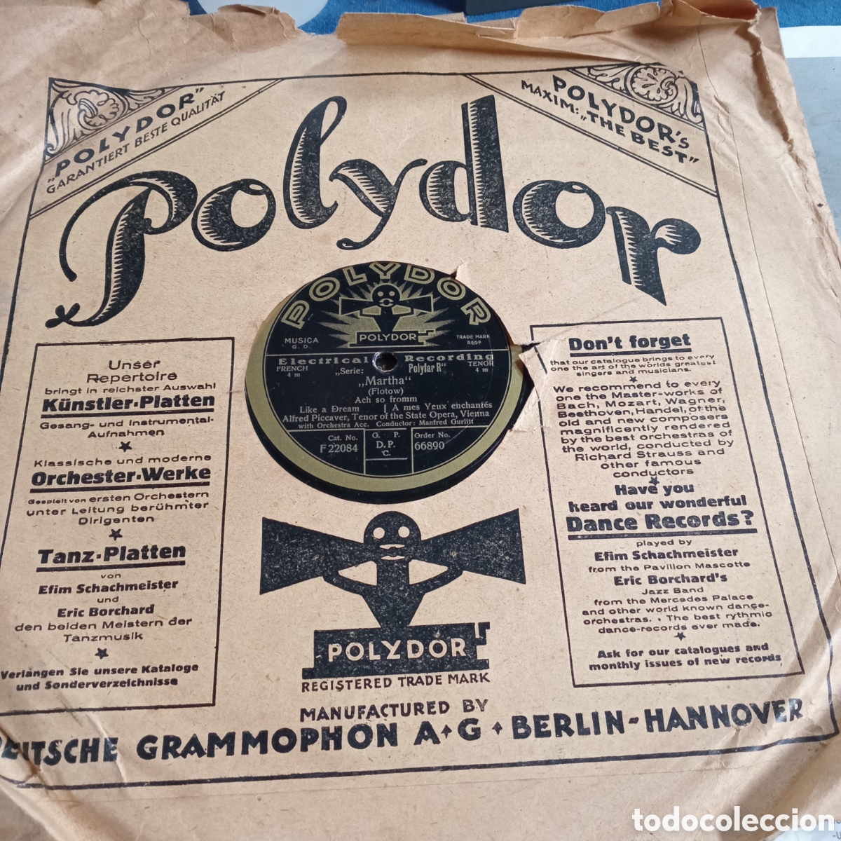 Discos de pizarra: CAVALLERIA RUSTICANA -MATHA EN SU SOBRE ORIGINAL - Foto 3