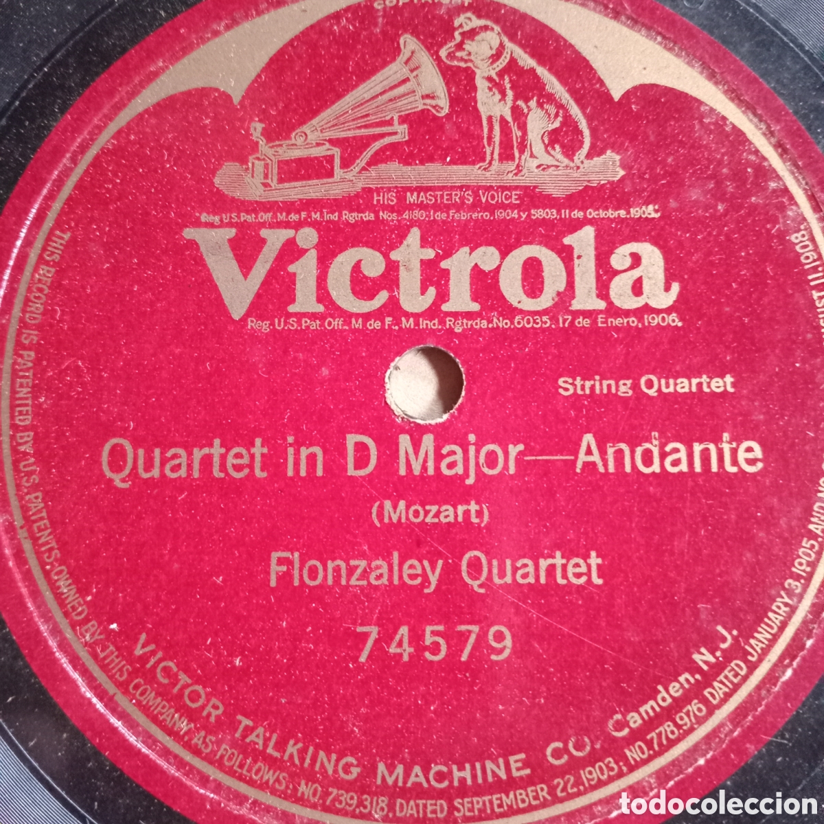Discos de pizarra: FLONZALEY CUARTETO GRABADO En USA - Foto 1