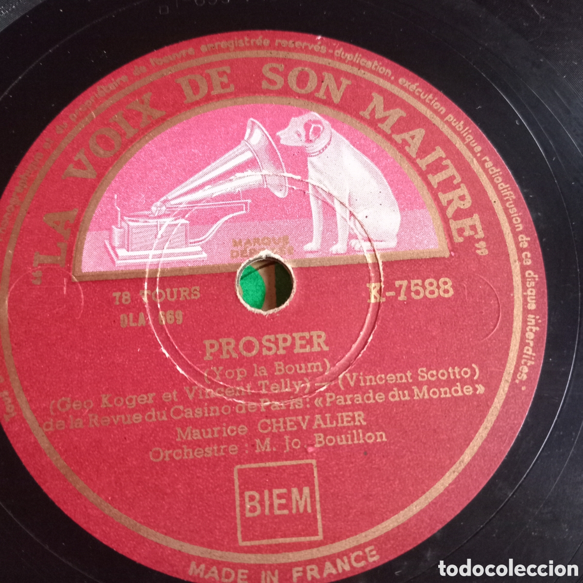 Discos de pizarra: MAURICE CHEVALIER GRABADO EN FRANCIA - Foto 3