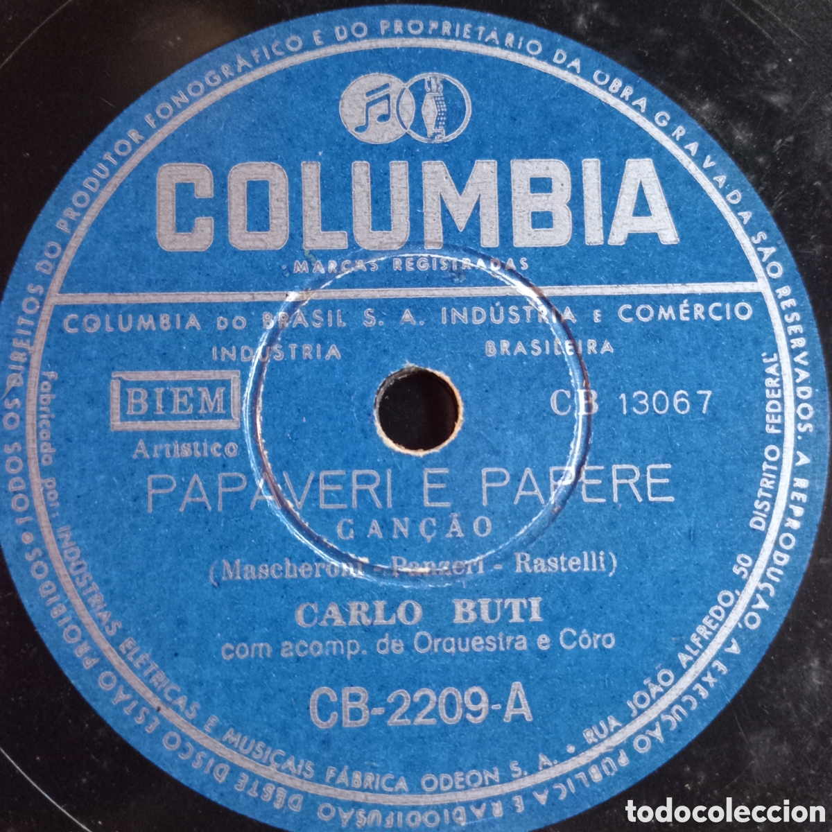 Discos de pizarra: CARLO BUTI -LA CANCION DEL.MAR- - Foto 1