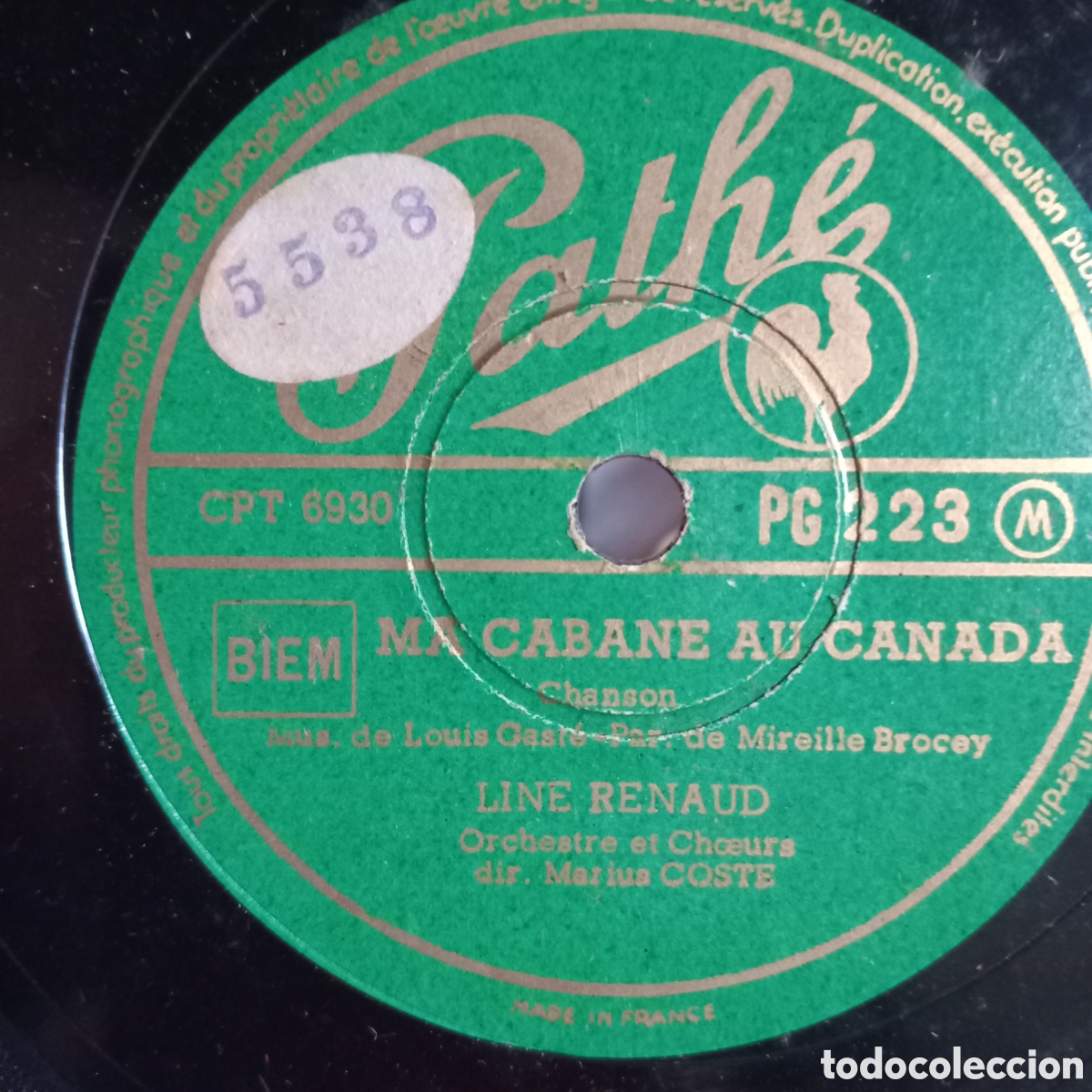 Discos de pizarra: LINE RENAUD SELLO PATHE GRABADO EN FRANCIA - Foto 2