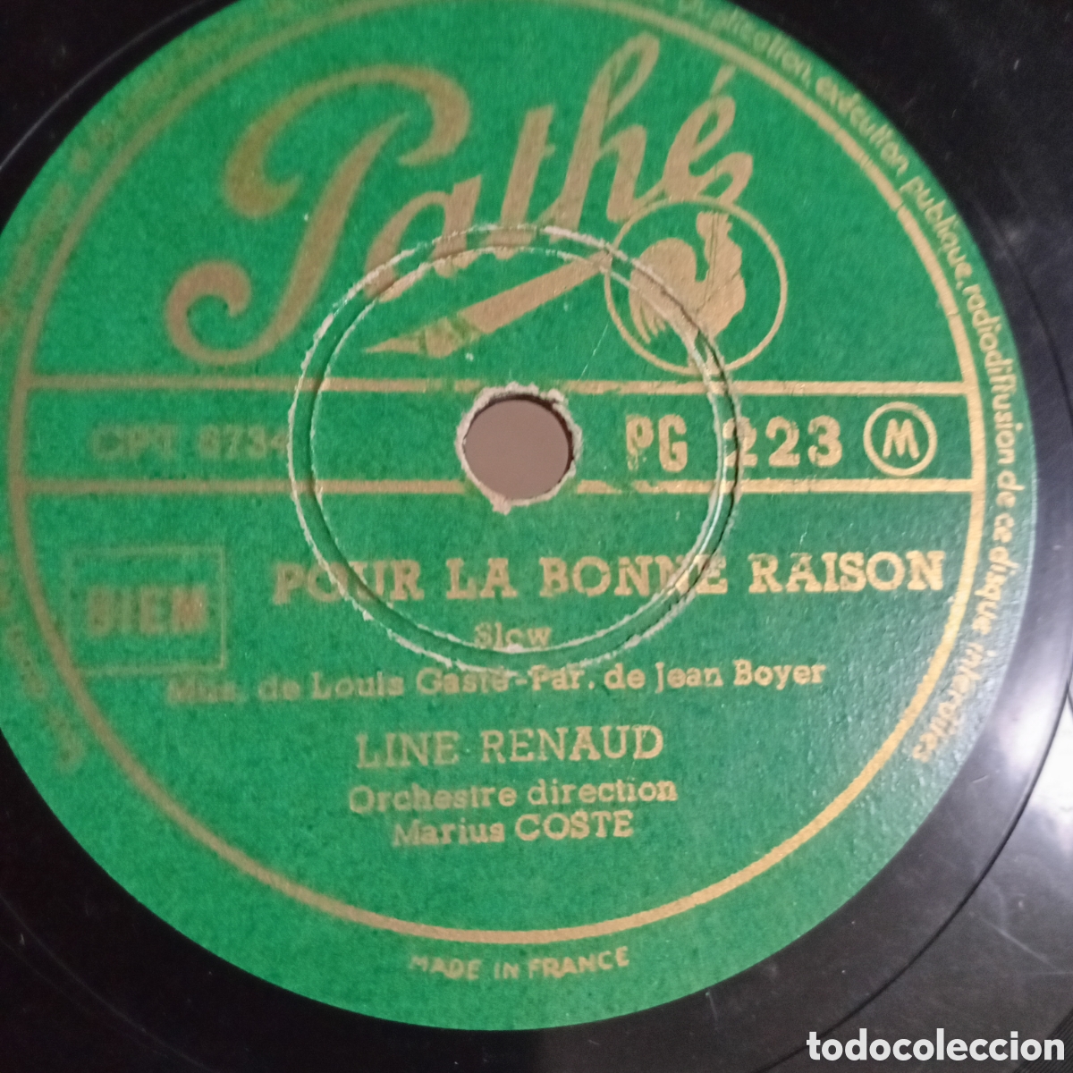 Discos de pizarra: LINE RENAUD SELLO PATHE GRABADO EN FRANCIA - Foto 1