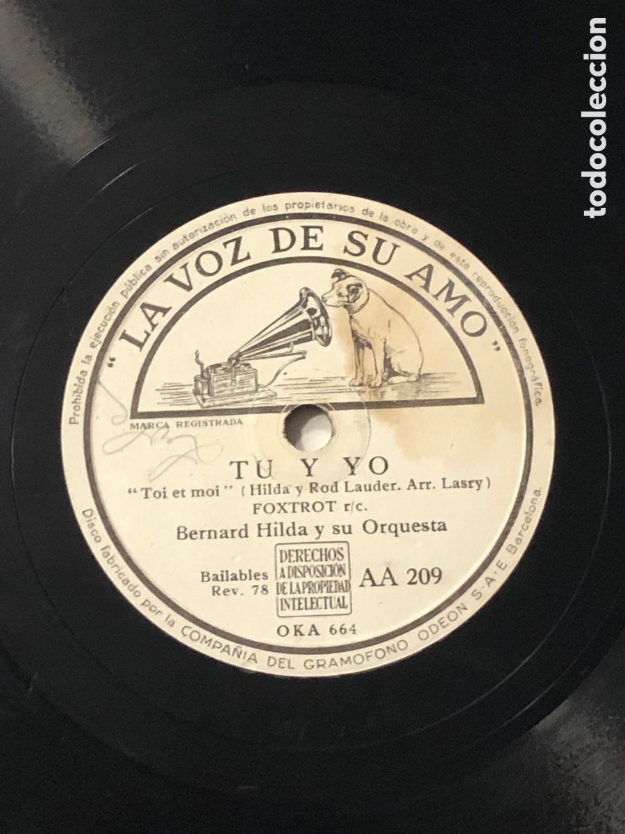 Discos de pizarra: Disco pizarra Bernard Hilda Marco Polo tu y yo - Foto 4