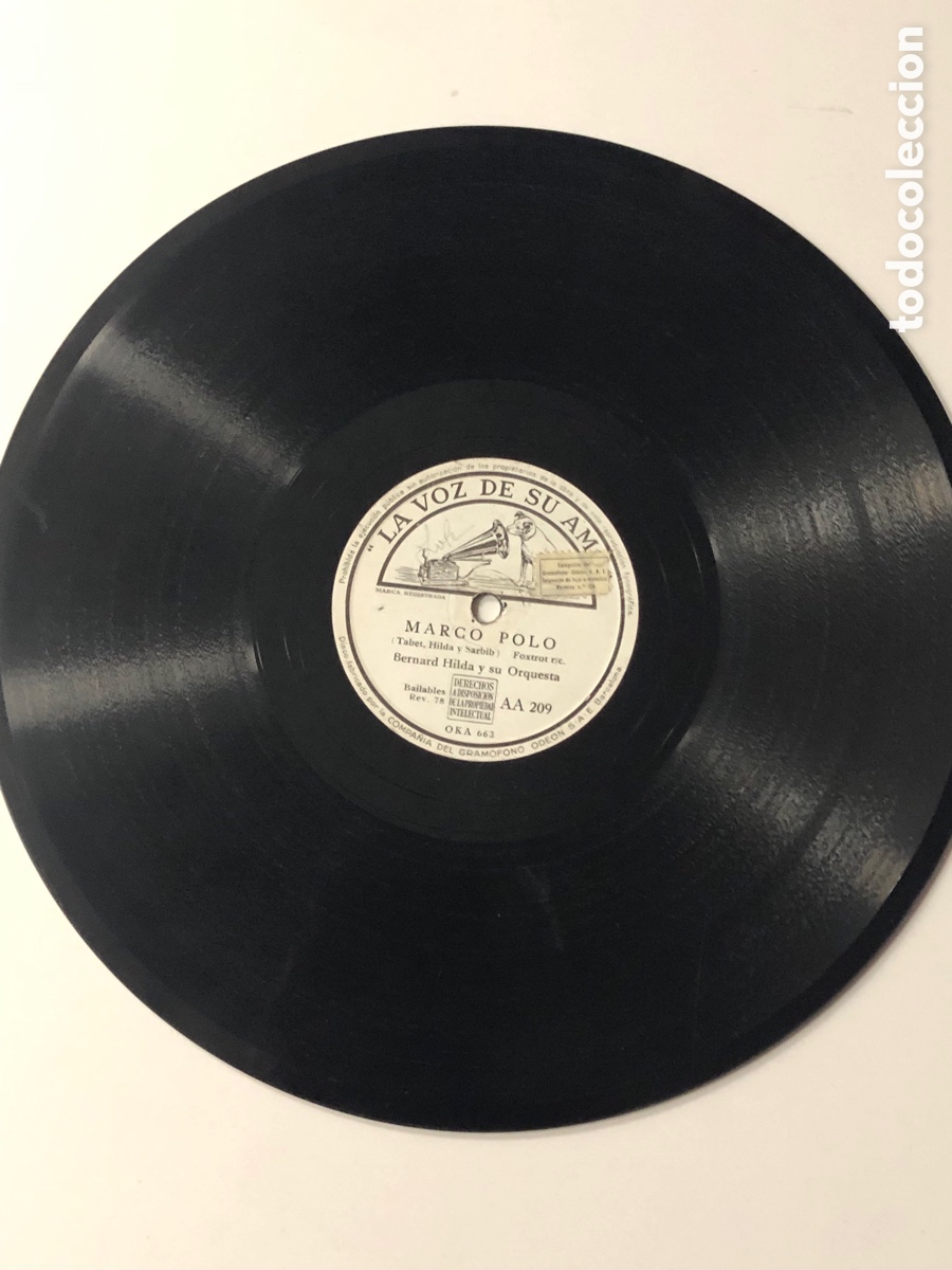 Discos de pizarra: Disco pizarra Bernard Hilda Marco Polo tu y yo - Foto 1