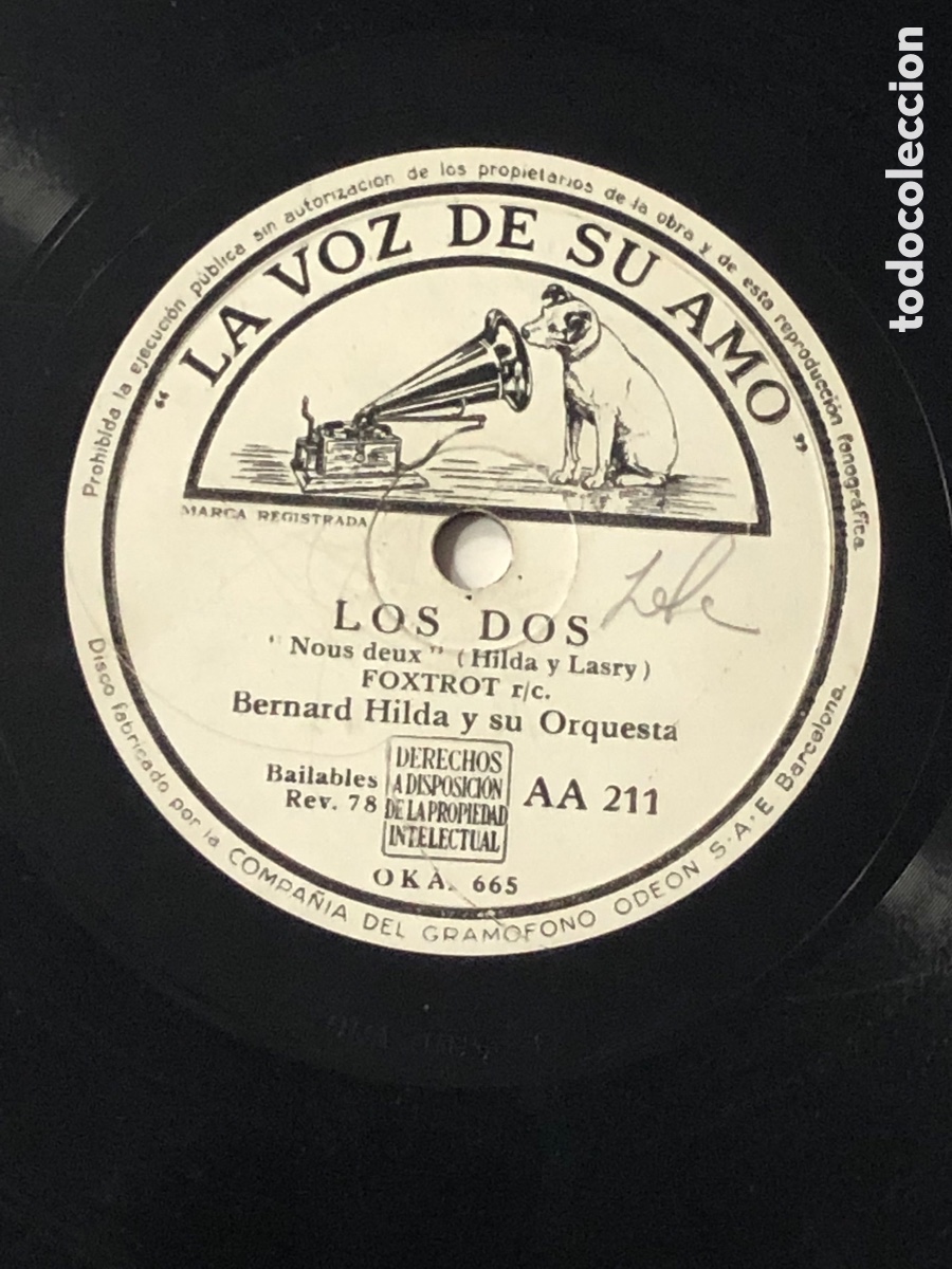 Discos de pizarra: Disco pizarra Bernard Hilda los dos es natural - Foto 2
