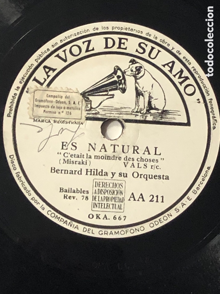 Discos de pizarra: Disco pizarra Bernard Hilda los dos es natural - Foto 4