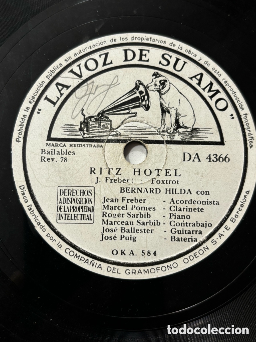 Discos de pizarra: Disco pizarra Bernard Hilda Ritz hotel la parrilla - Foto 2