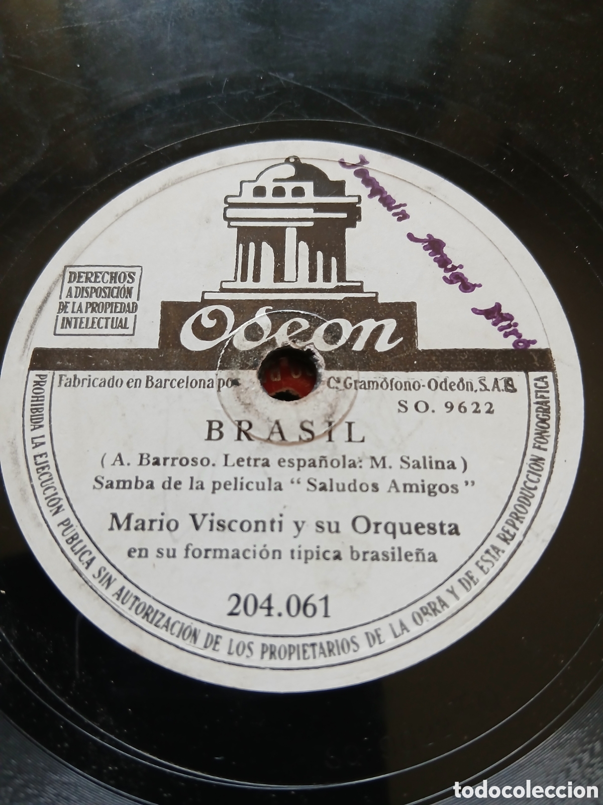 Discos de pizarra: Mario Visconti lote 2 discos - Foto 3