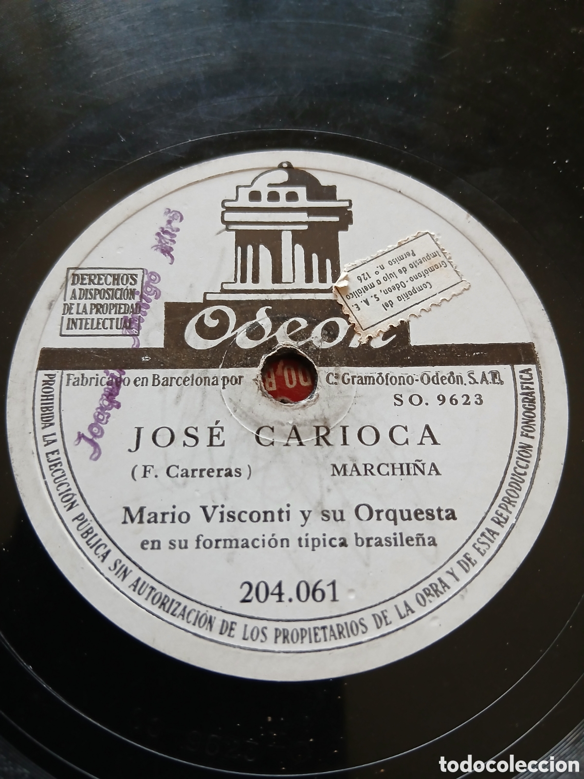 Discos de pizarra: Mario Visconti lote 2 discos - Foto 1