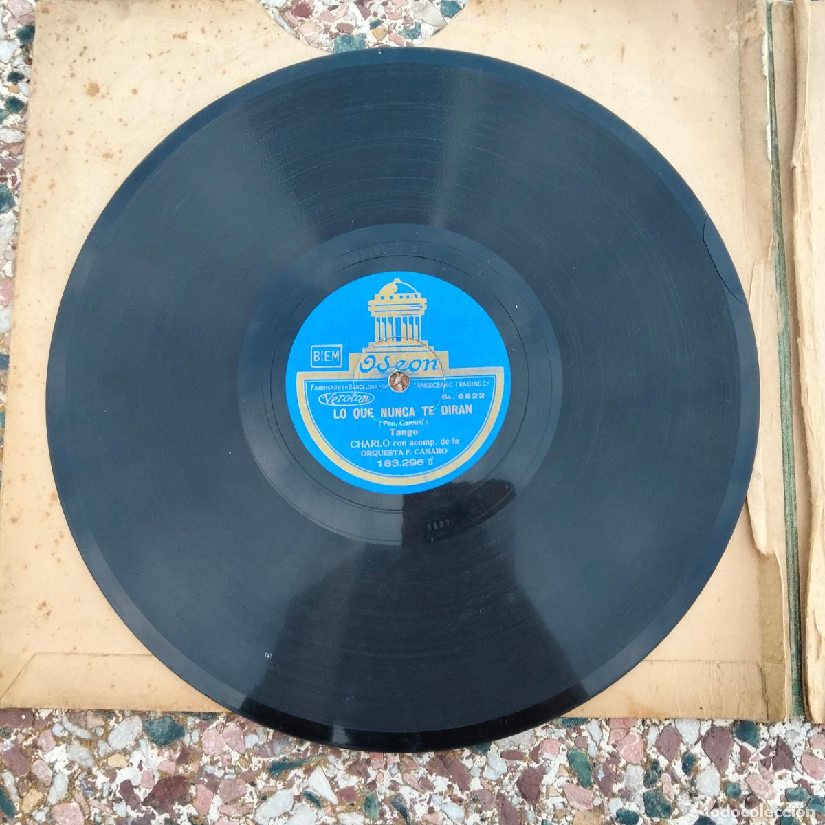 Discos de pizarra: Disco de pizarra Odeon lo que nunca te diran tango luces de buenos aires charlo - Foto 1