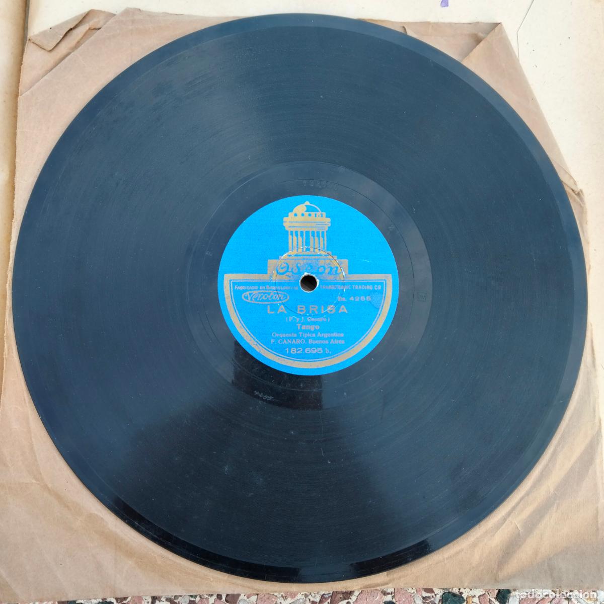 Discos de pizarra: Disco de pizarra odeon la brisa tango canaro orquesta tipica argentina - Foto 1