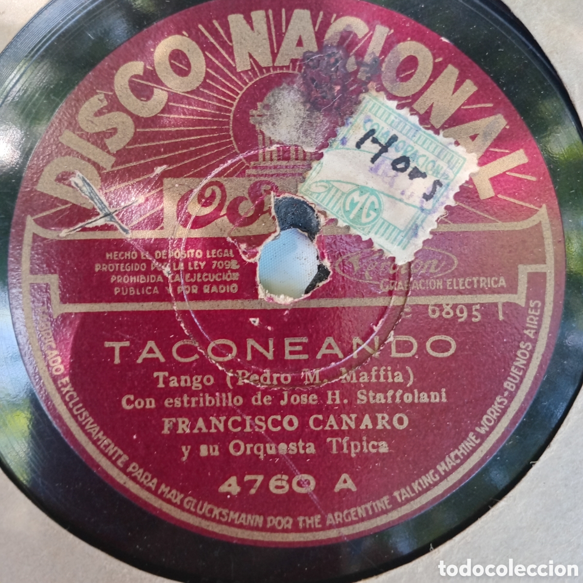 Discos de pizarra: FRANCISCO CANARO Y ORQ - Foto 1