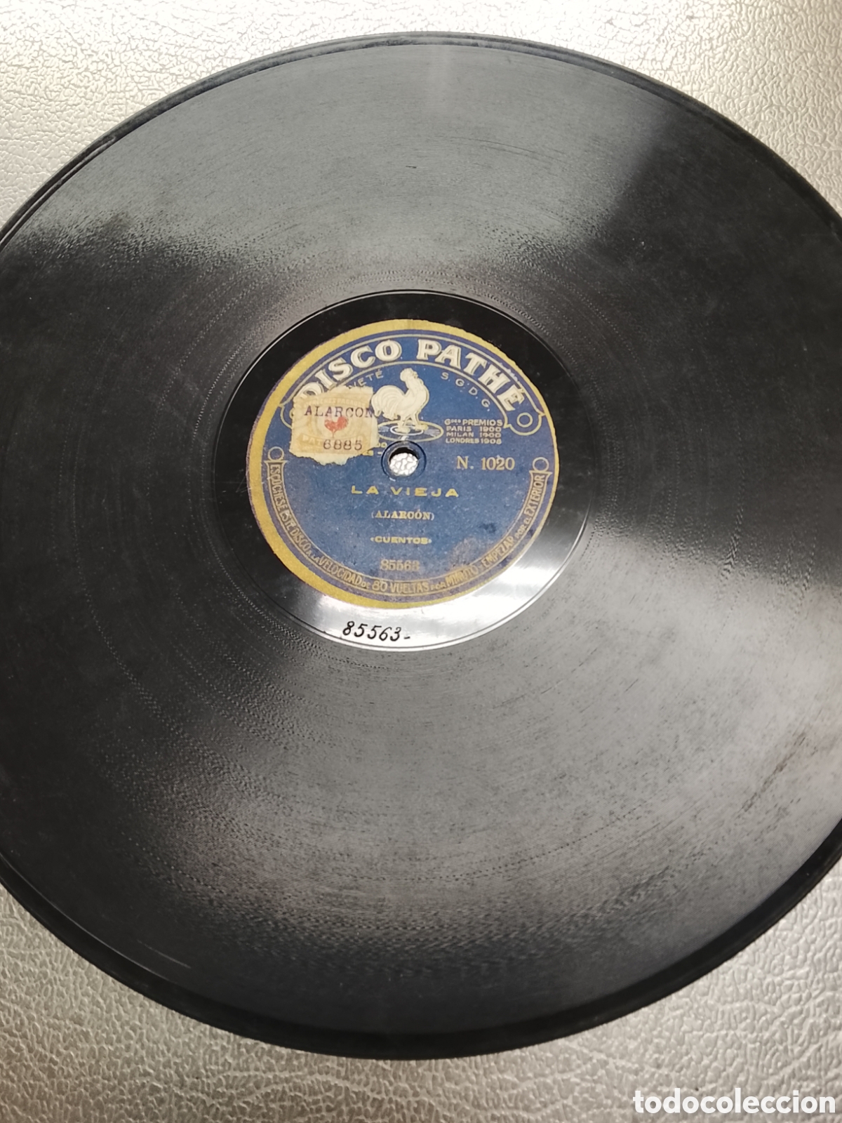 Discos de pizarra: Disco de pizarra la vieja, cuentos Alarc&oacute;n - Foto 2
