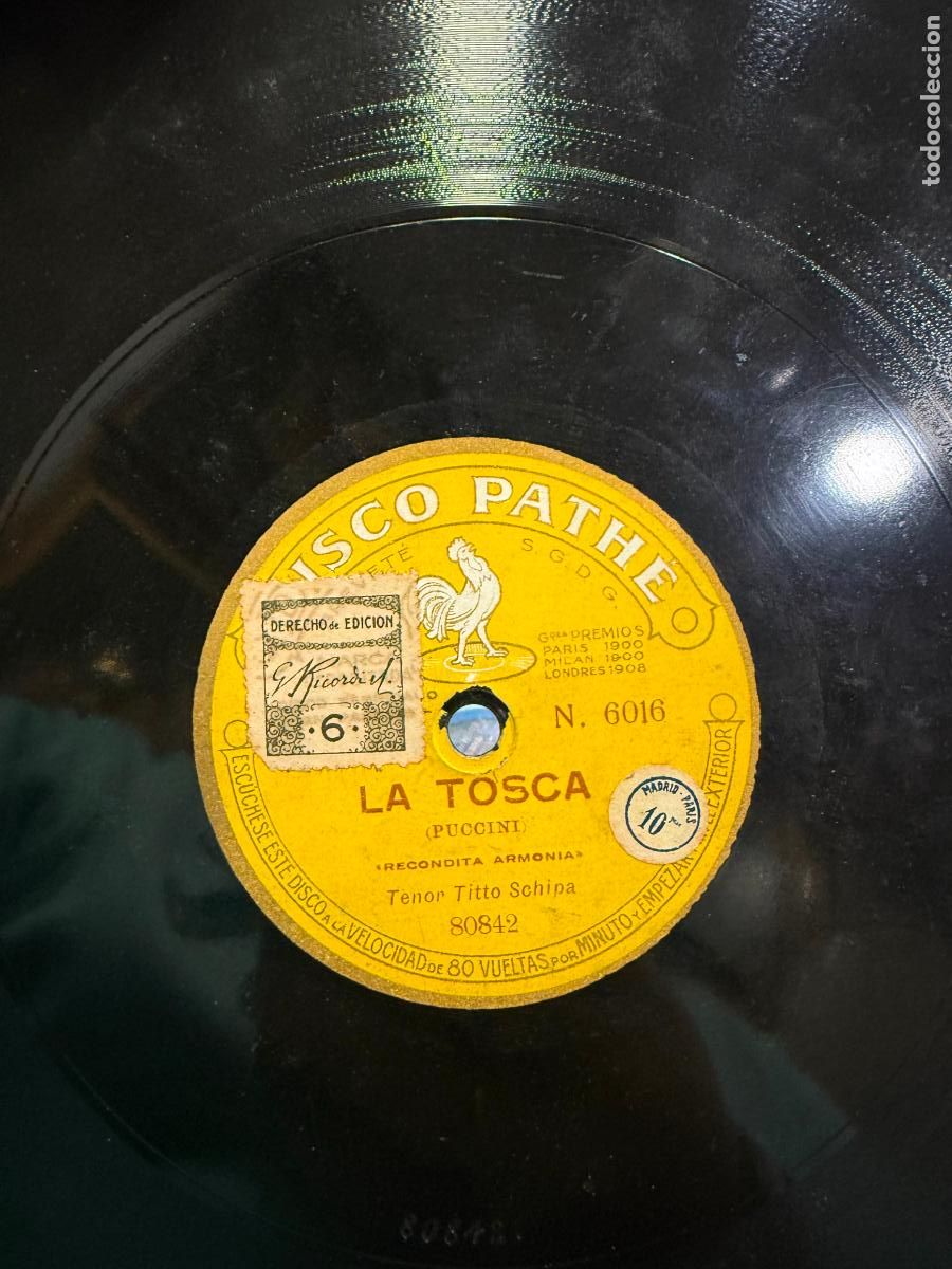 Discos de pizarra: DISCO PIZARRA - LA TOSCA - Foto 2